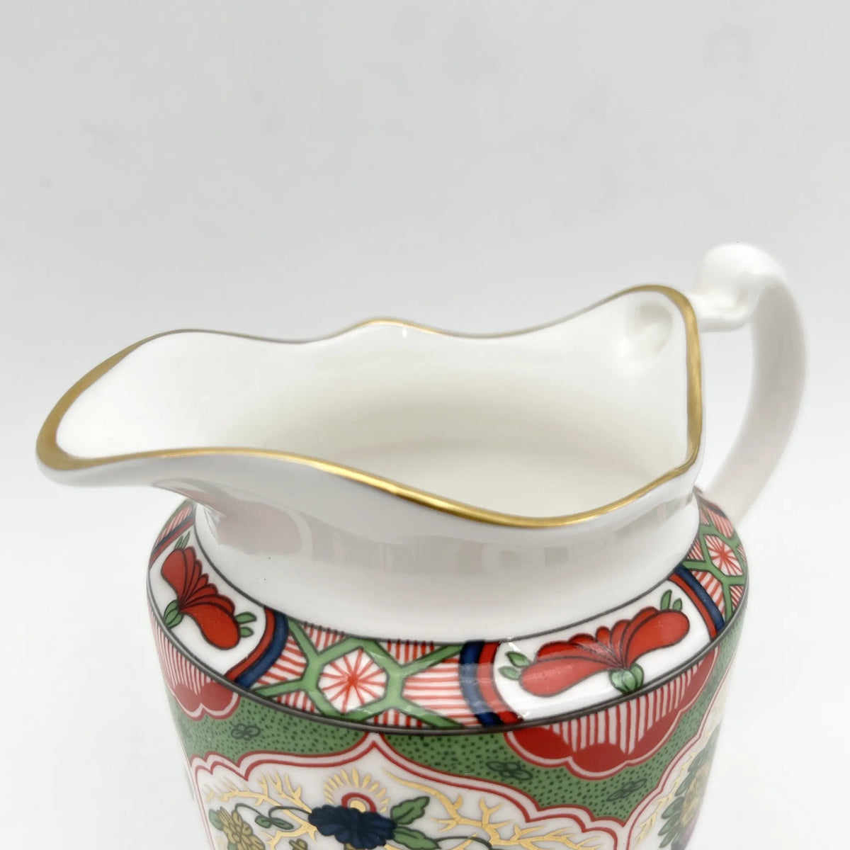 Royal Worcester /牛奶壶/ Historic Jug Collection / Cream Jug / 1970 - 1980年代左右/ Fine Bone China /英国/奶油，金彩装饰，黄金轮辋，鸟画，水果画，精致中国，收藏品，室内/[复古]