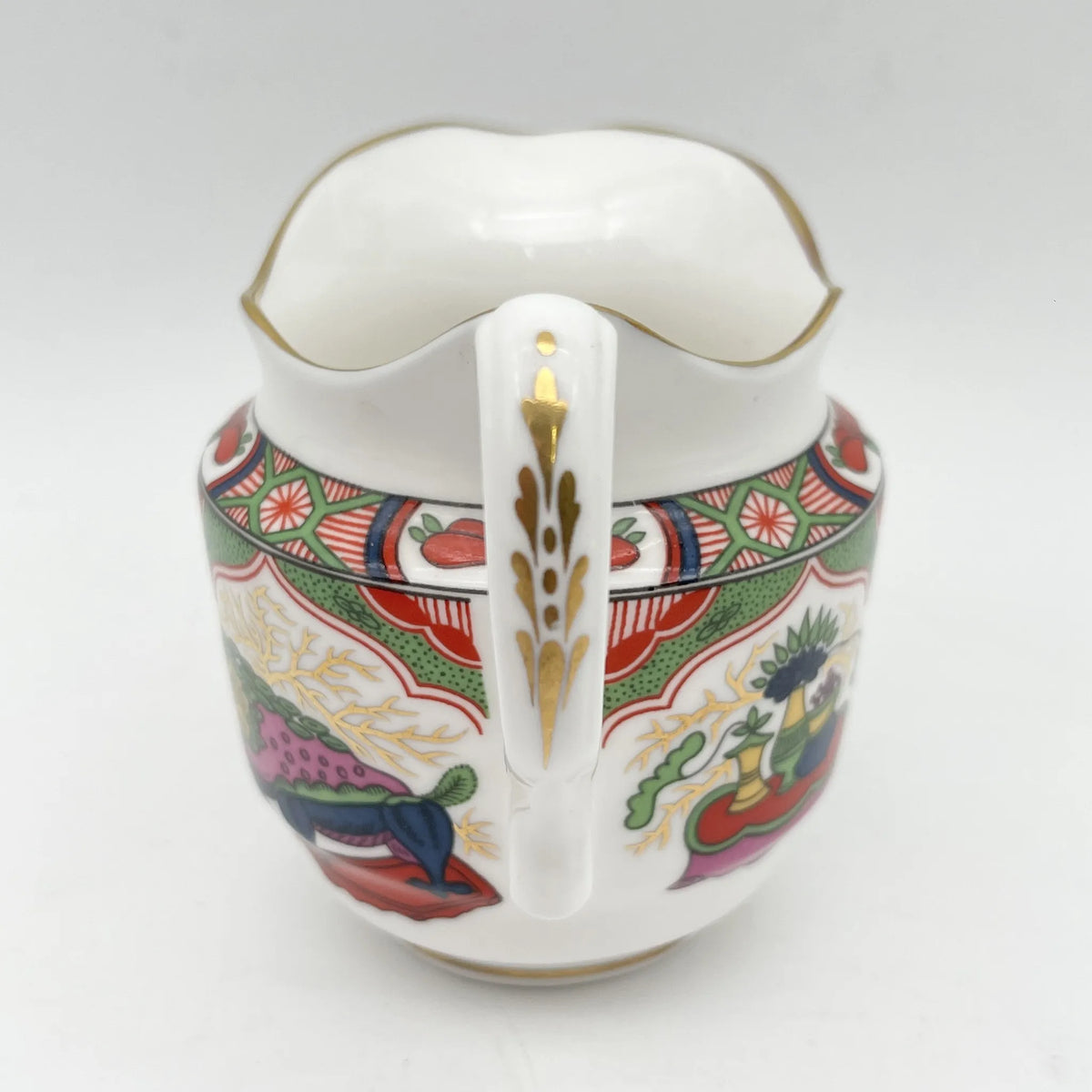 Royal Worcester /牛奶壶/ Historic Jug Collection / Cream Jug / 1970 - 1980年代左右/ Fine Bone China /英国/奶油，金彩装饰，黄金轮辋，鸟画，水果画，精致中国，收藏品，室内/[复古]
