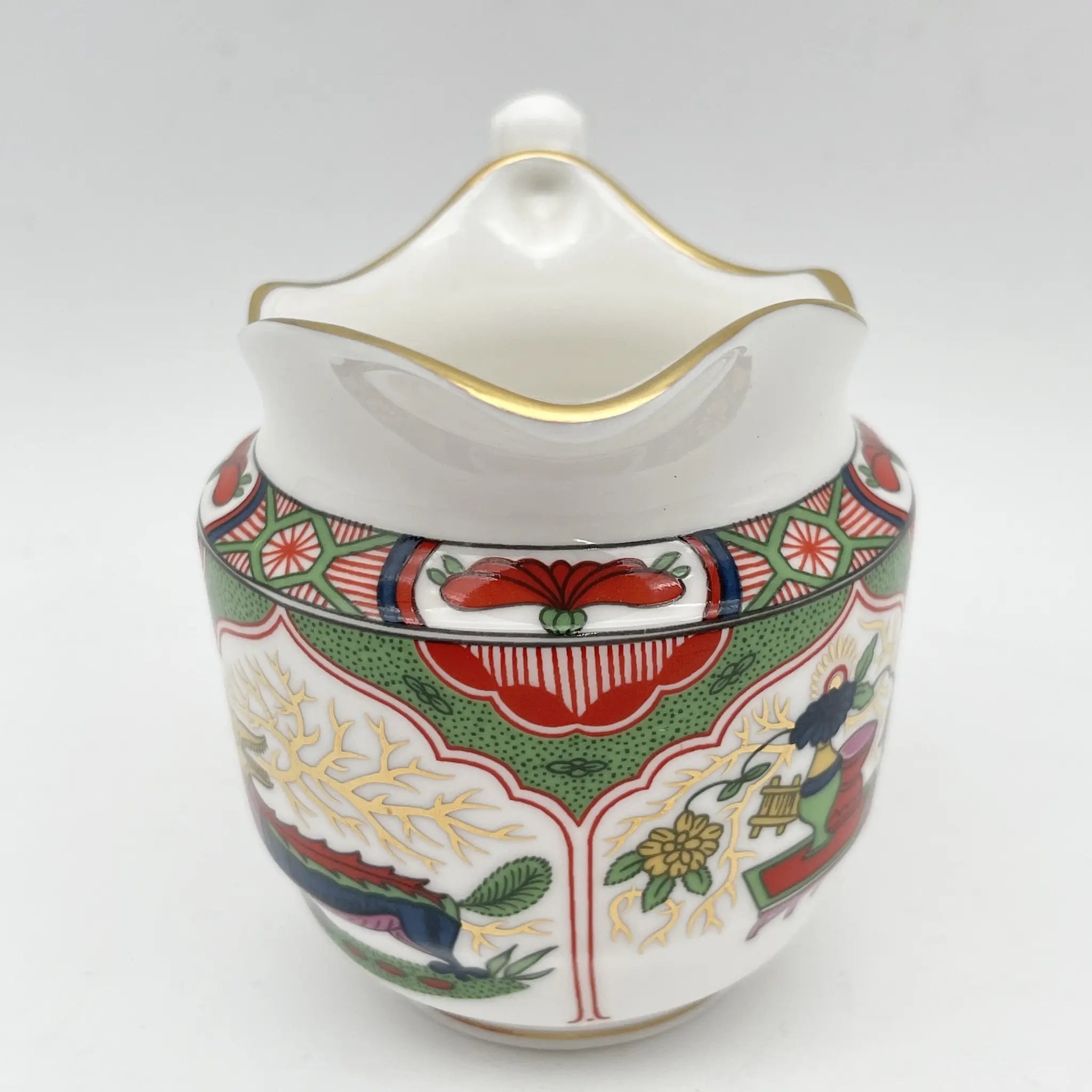 Royal Worcester /牛奶壶/ Historic Jug Collection / Cream Jug / 1970 - 1980年代左右/ Fine Bone China /英国/奶油，金彩装饰，黄金轮辋，鸟画，水果画，精致中国，收藏品，室内/[复古]