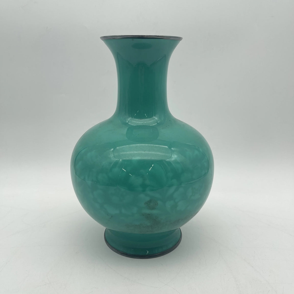 安藤七宝店/花瓶（花基）/ 1950-70s /铜制/日本/ 祖母绿，花瓶，壶