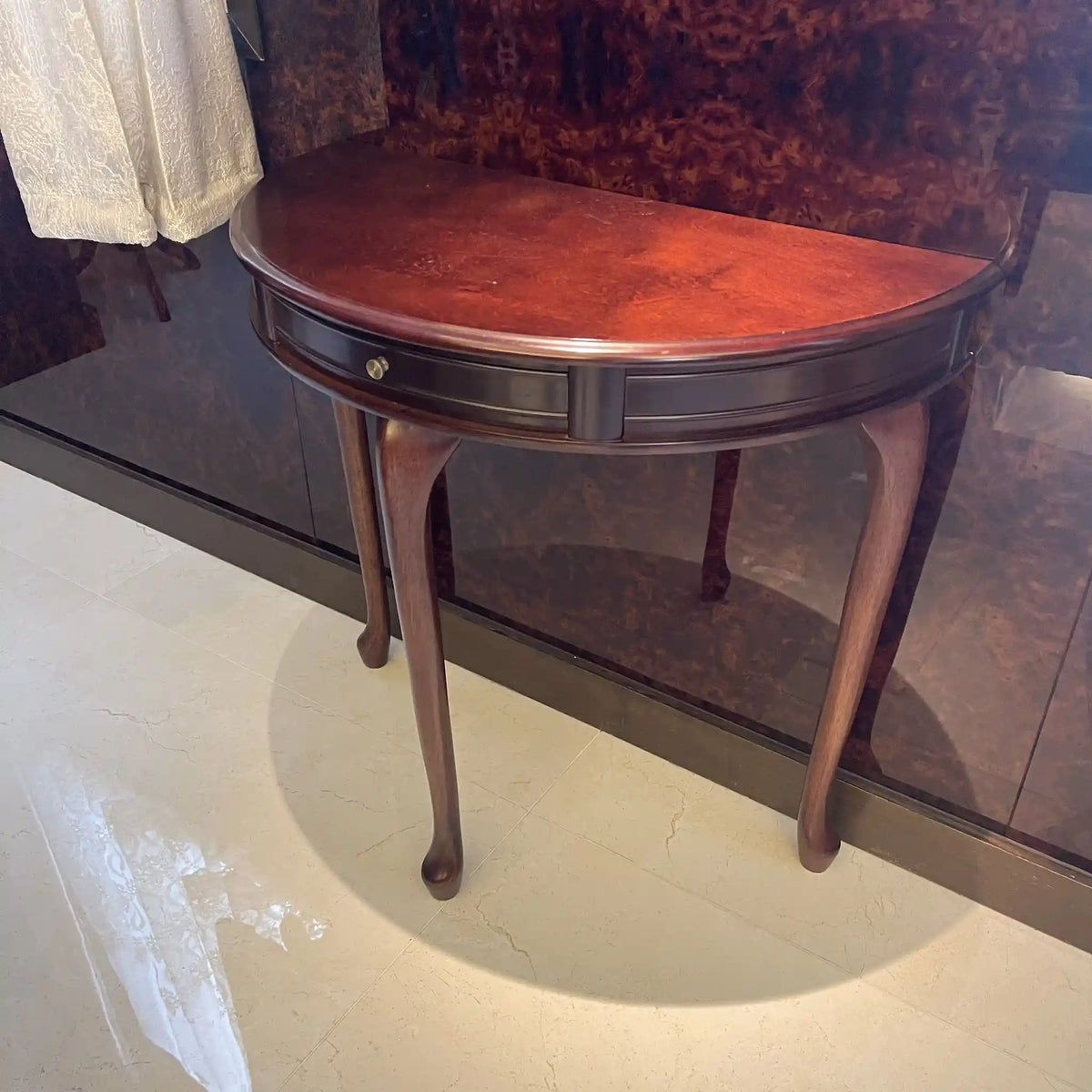 Console table / wood / cat legs, semicircular, 3 legs / [antique]