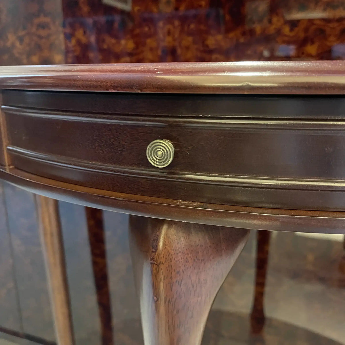 Console table / wood / cat legs, semicircular, 3 legs / [antique]