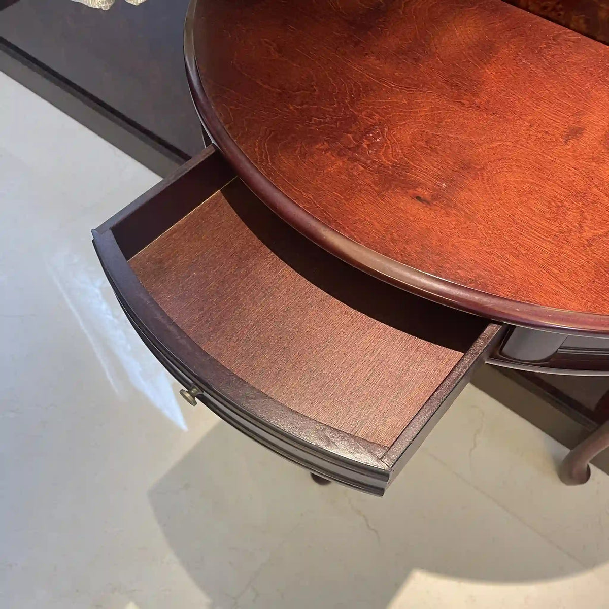 Console table / wood / cat legs, semicircular, 3 legs / [antique]