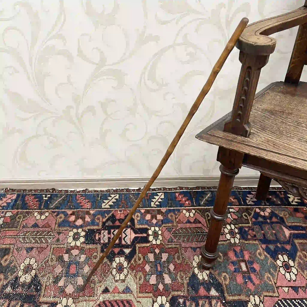 Cane / Natural wood / Cane, natural wood, one piece, old tool, vintage cane, vintage wood / [Antique]