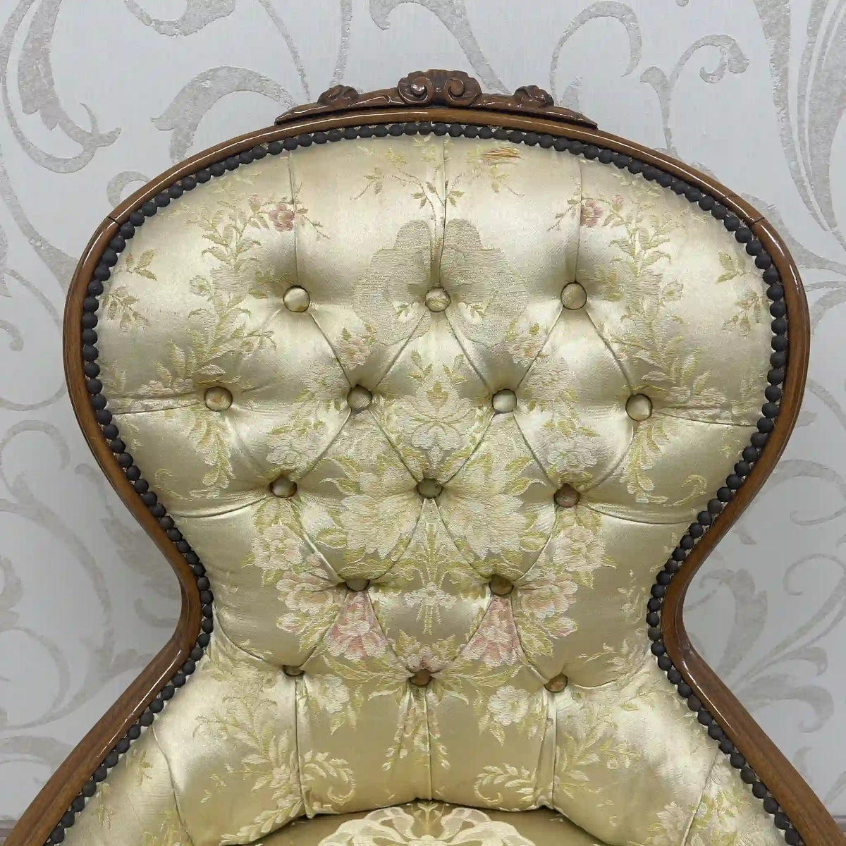 Armchair (dining chair) / Louis XV style / 1990-2000s / France / Salon chair, lounge chair, French antique, cat legs, antique style, rococo style / [Vintage]