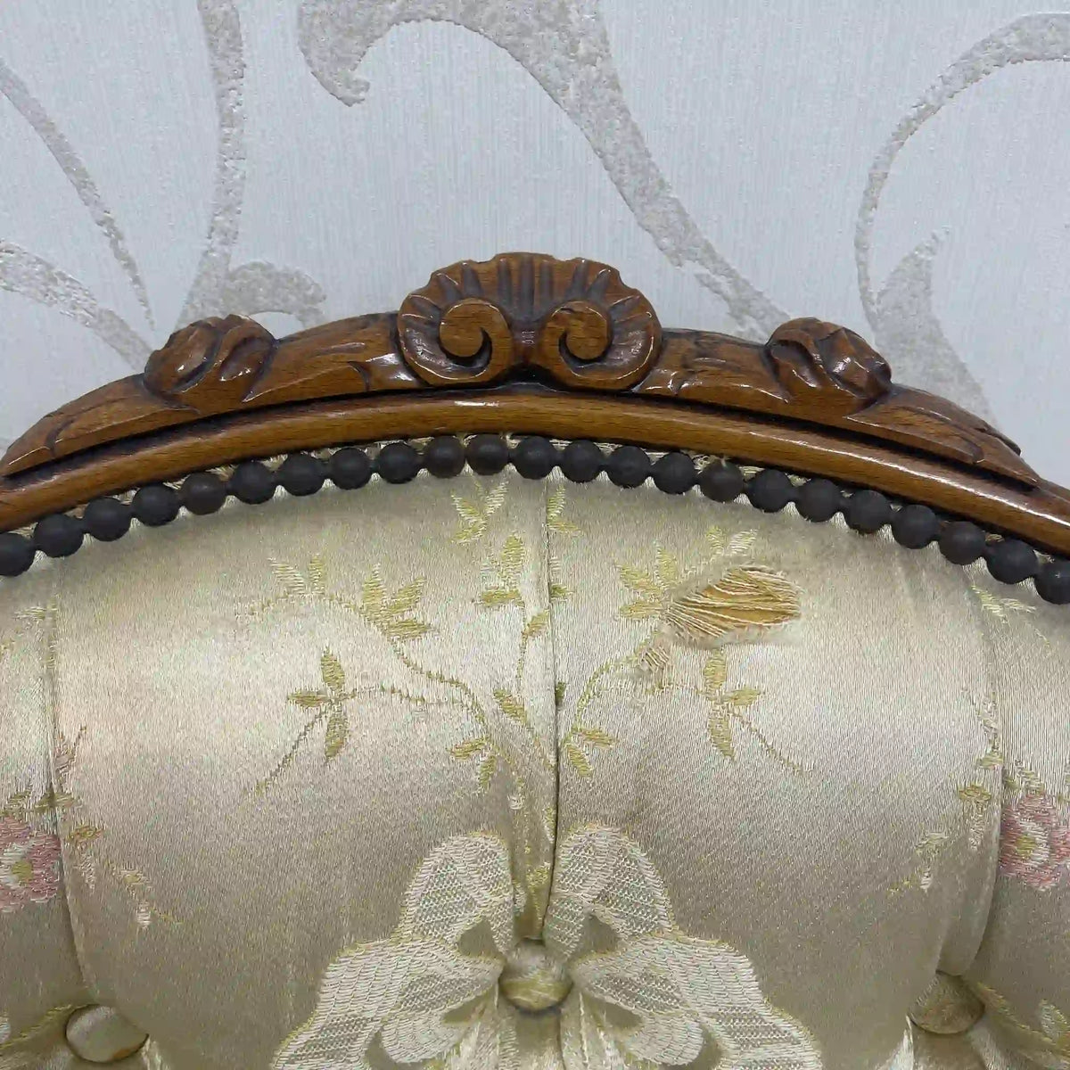 Armchair (dining chair) / Louis XV style / 1990-2000s / France / Salon chair, lounge chair, French antique, cat legs, antique style, rococo style / [Vintage]