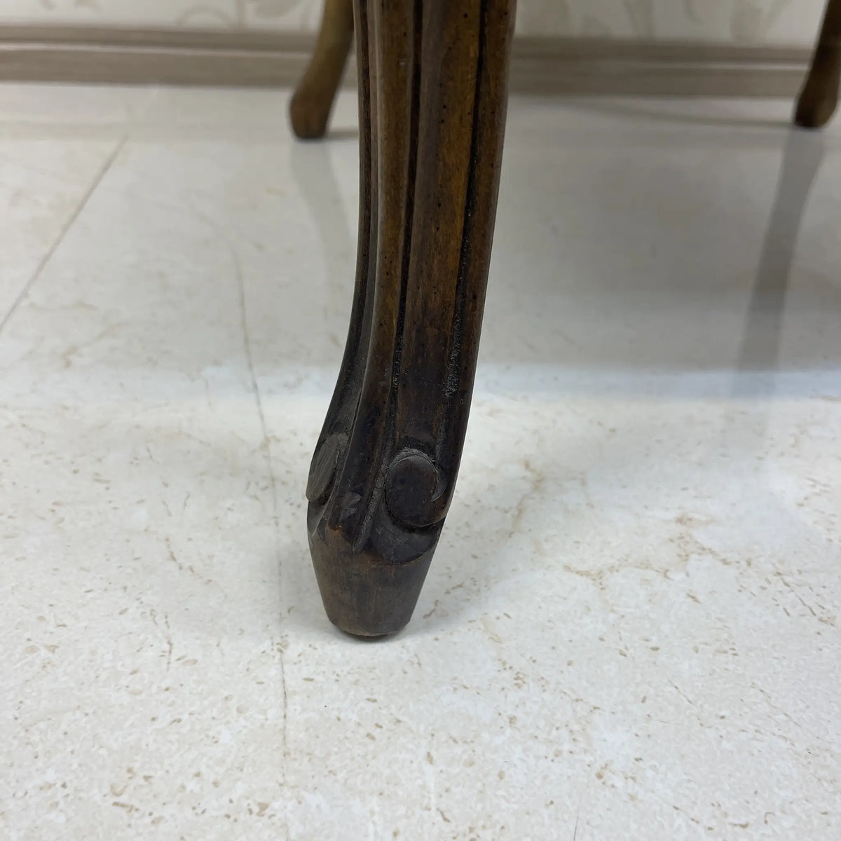 Dining chair (armchair) / late 20c / fabric / cat legs, cabriole legs, rococo style, antique style, one-seater sofa / [Vintage]