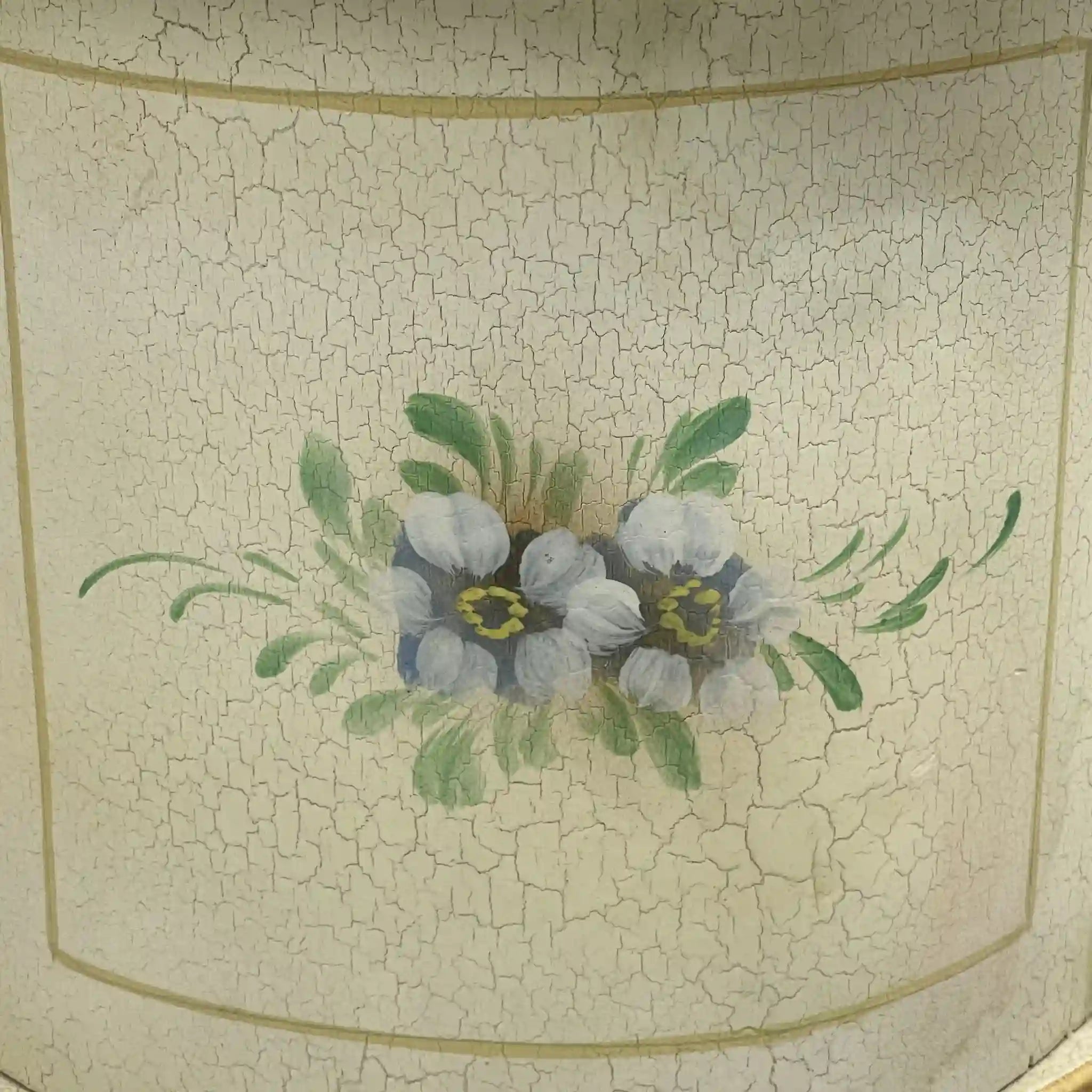 Side Chest / Late 20th Century / Wood / Cabriole Legs, Floral, Gilt, Hand-Painted / [Antique]