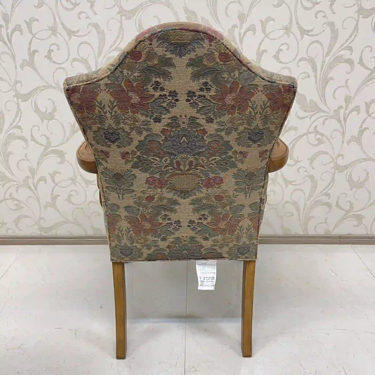 Style Upholstering, Inc / アームチェア(ラウンジチェア) / クィーンアン様式 / 20世紀後半 / ビーチ材 / アメリカ / 1人掛けソファ,猫脚椅子,アンティークチェア,ゴブラン織,花柄 / [リユース]