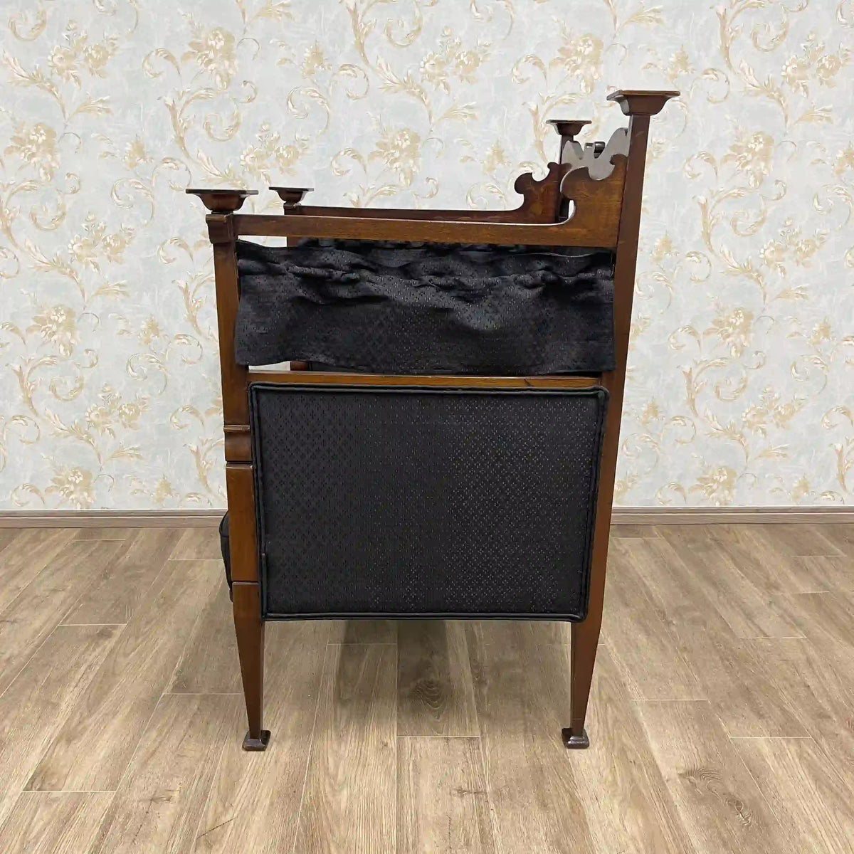 アームチェア(サロンチェア) / 1900年代 / マホガニー材 / イギリス / 象嵌細工(インレイ),アール・ヌーヴォー,テーパードレッグ,ボタニカルモチーフ / [アンティーク]