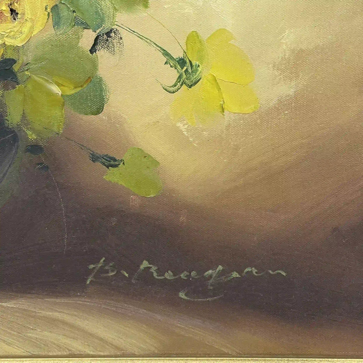 B. Redfearn（レッドファーン） / 絵画(アート) / 黄薔薇と緑のガラス