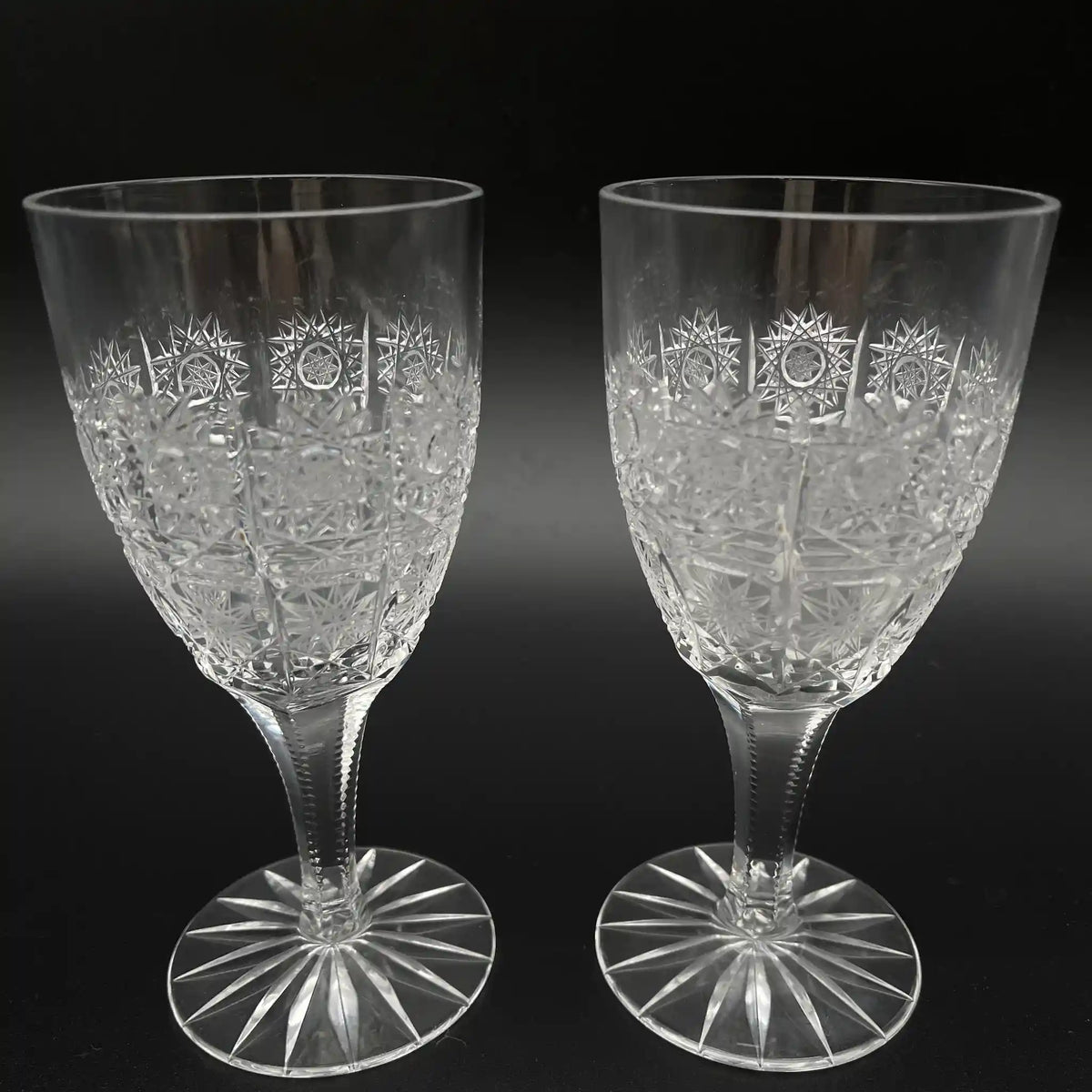 ラスカボヘミア（Laska Bohemiaglass） / ワイングラス(ボヘミアグラス) / 500PK / 20世紀後半 / クリスタルガラス / チェコ / ペアグラス,クリスタルガラス,チェコ製,高級食器,2客セット,切子グラス / [リユース]