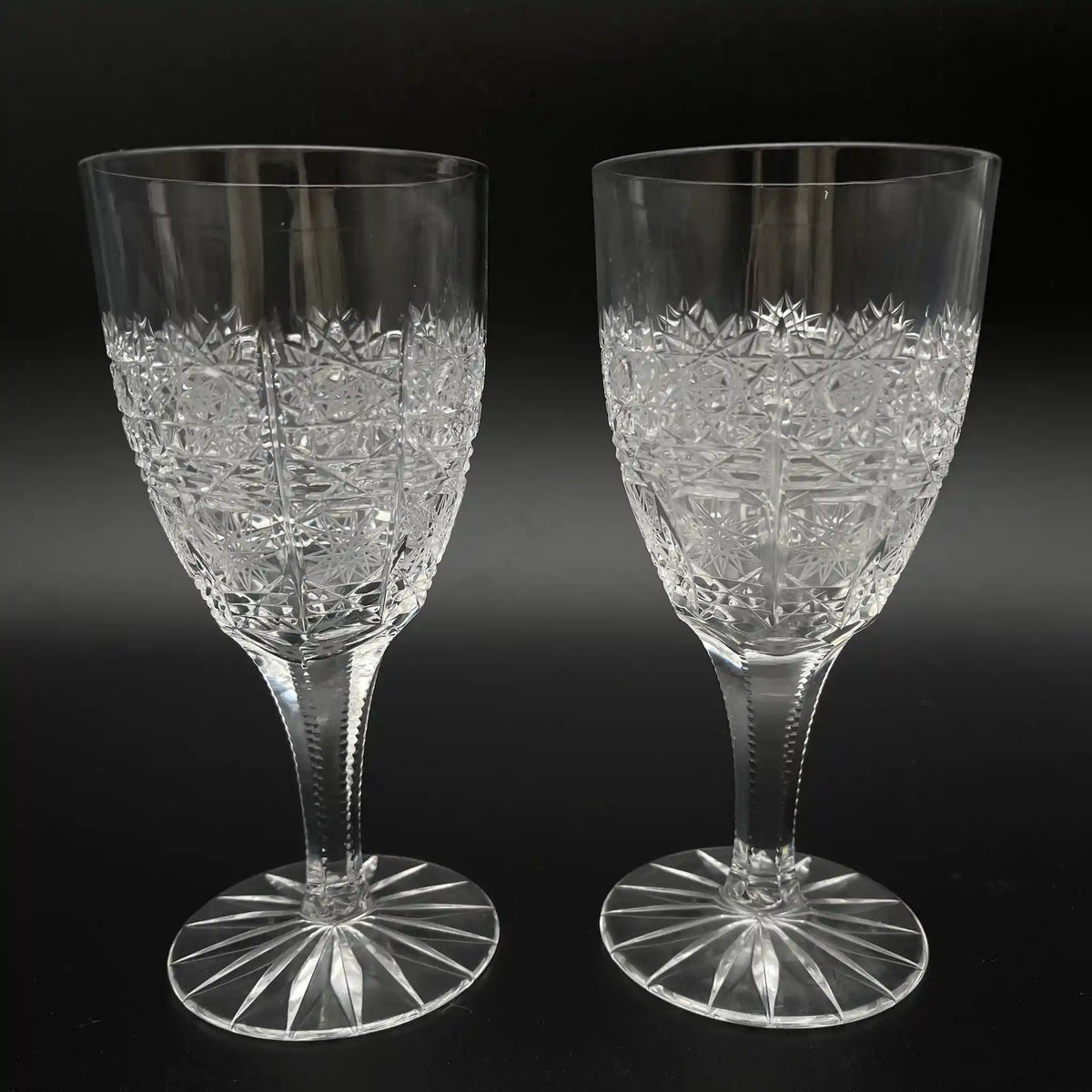 ラスカボヘミア（Laska Bohemiaglass） / ワイングラス(ボヘミアグラス) / 500PK / 20世紀後半 / クリスタルガラス / チェコ / ペアグラス,クリスタルガラス,チェコ製,高級食器,2客セット,切子グラス / [リユース]