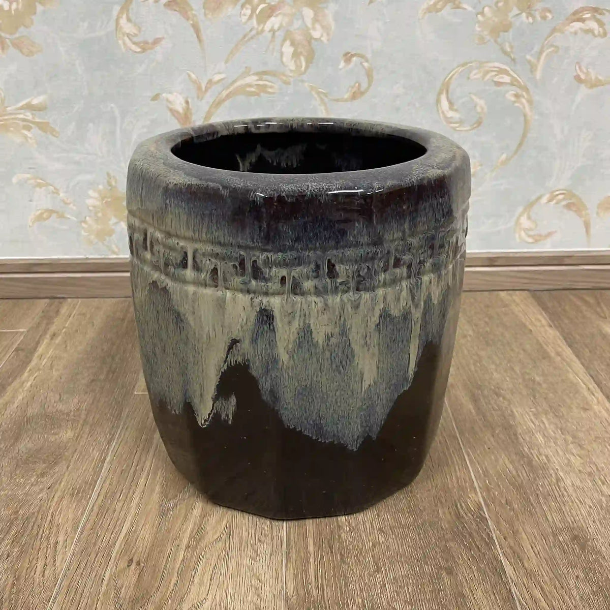 火鉢(鉢カバー) / 1950s / 陶器 / 日本 / 昭和レトロ,陶器鉢,プランターカバー,古民具,古道具 / [ビンテージ]