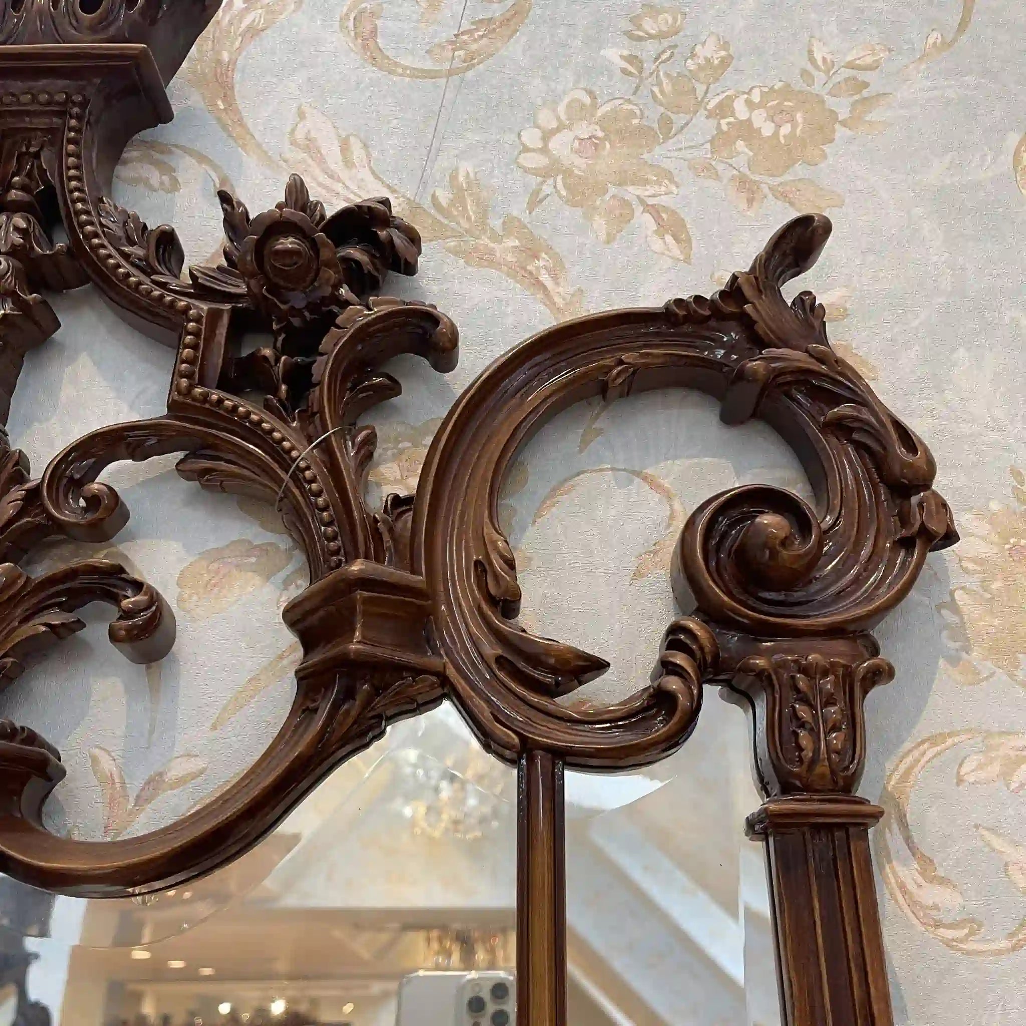 【アンティーク】 ミラーコンソールテーブル / ジョージアン様式 / 20世紀 / ビーチ材 / イタリア / フルーティングレッグ,手彫り,