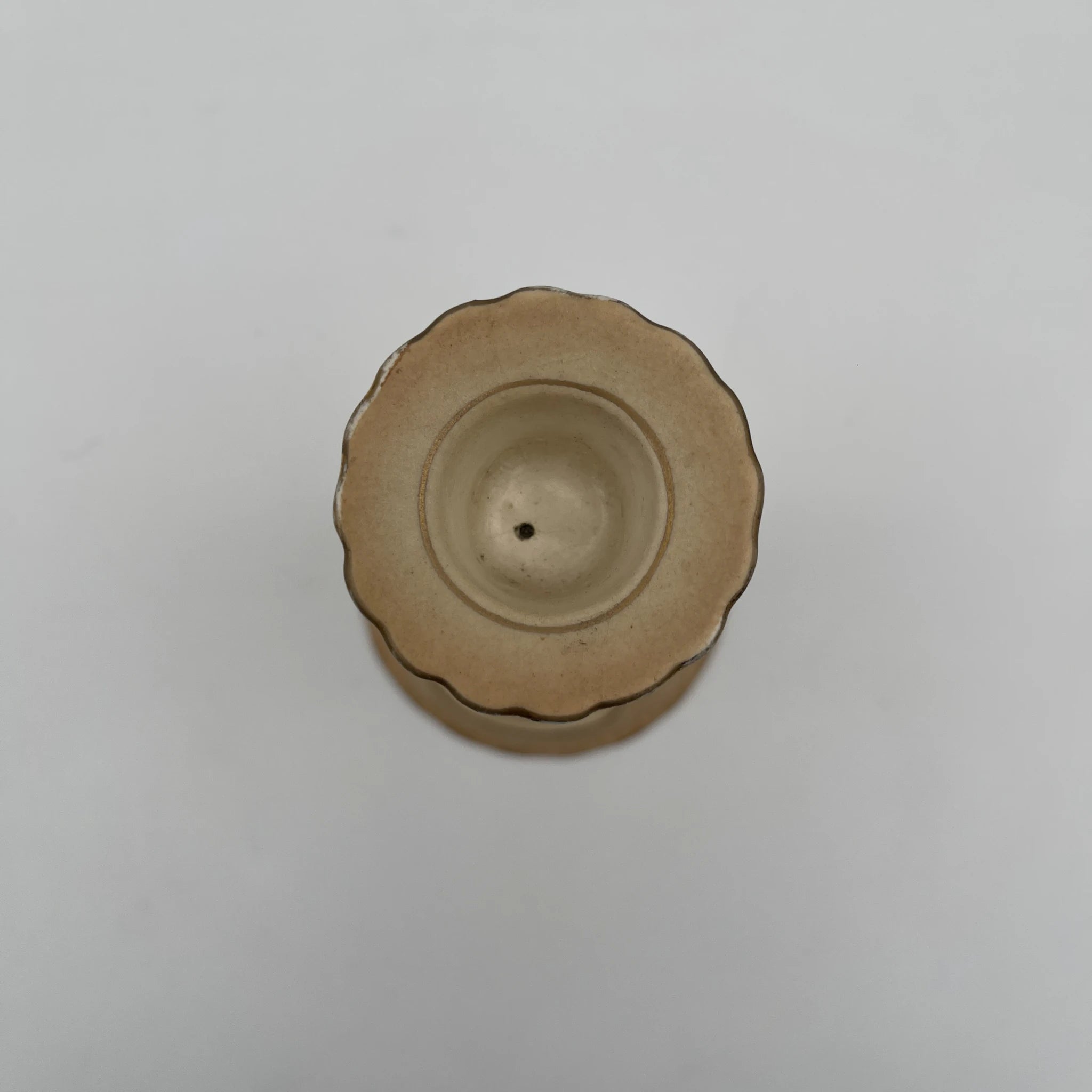 【アンティーク】 キャンドルスタンド (燭台) / Crown Devon (クラウンデボン) / 1910-1920年代 (推定) / 陶器 / イギリス / 銅板転写, 手彩色 金彩