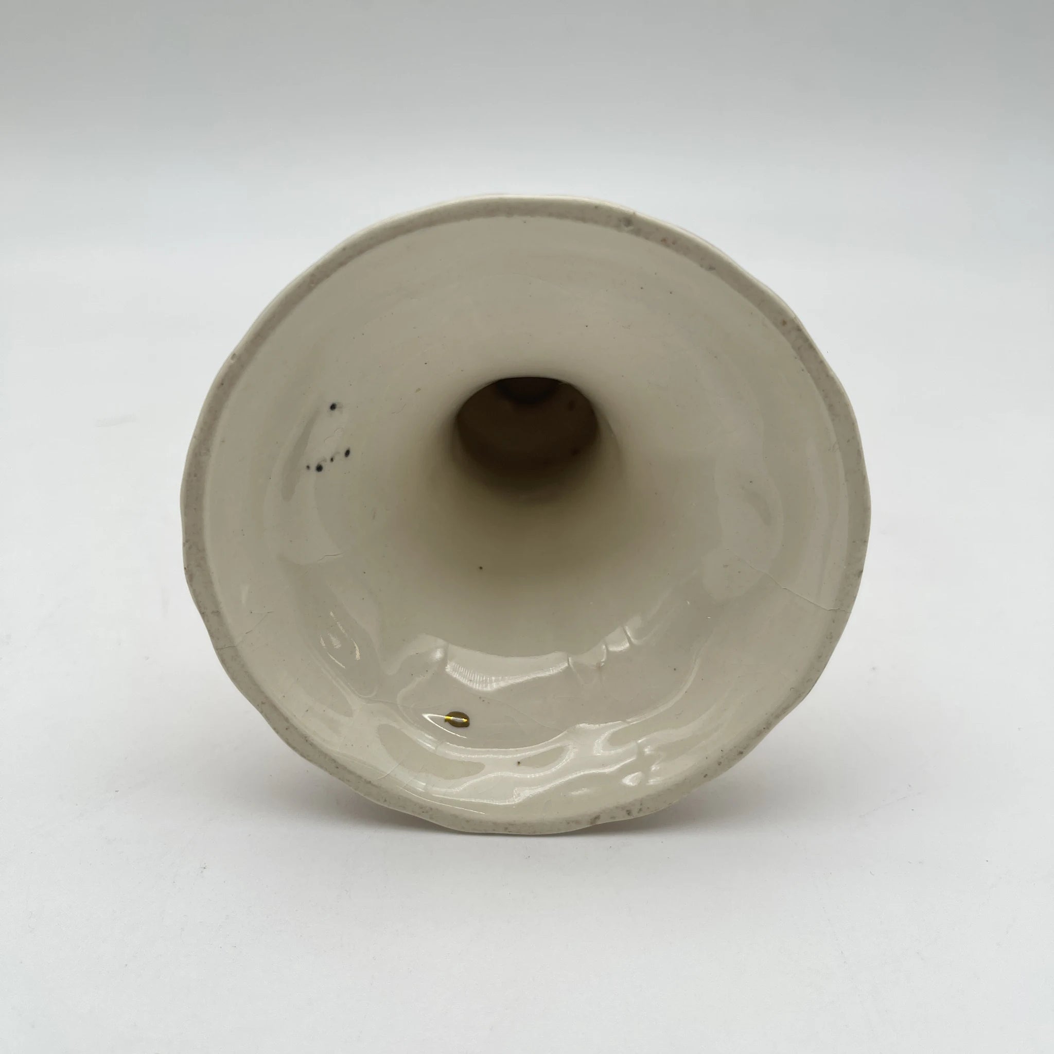 【アンティーク】 キャンドルスタンド (燭台) / Crown Devon (クラウンデボン) / 1910-1920年代 (推定) / 陶器 / イギリス / 銅板転写, 手彩色 金彩