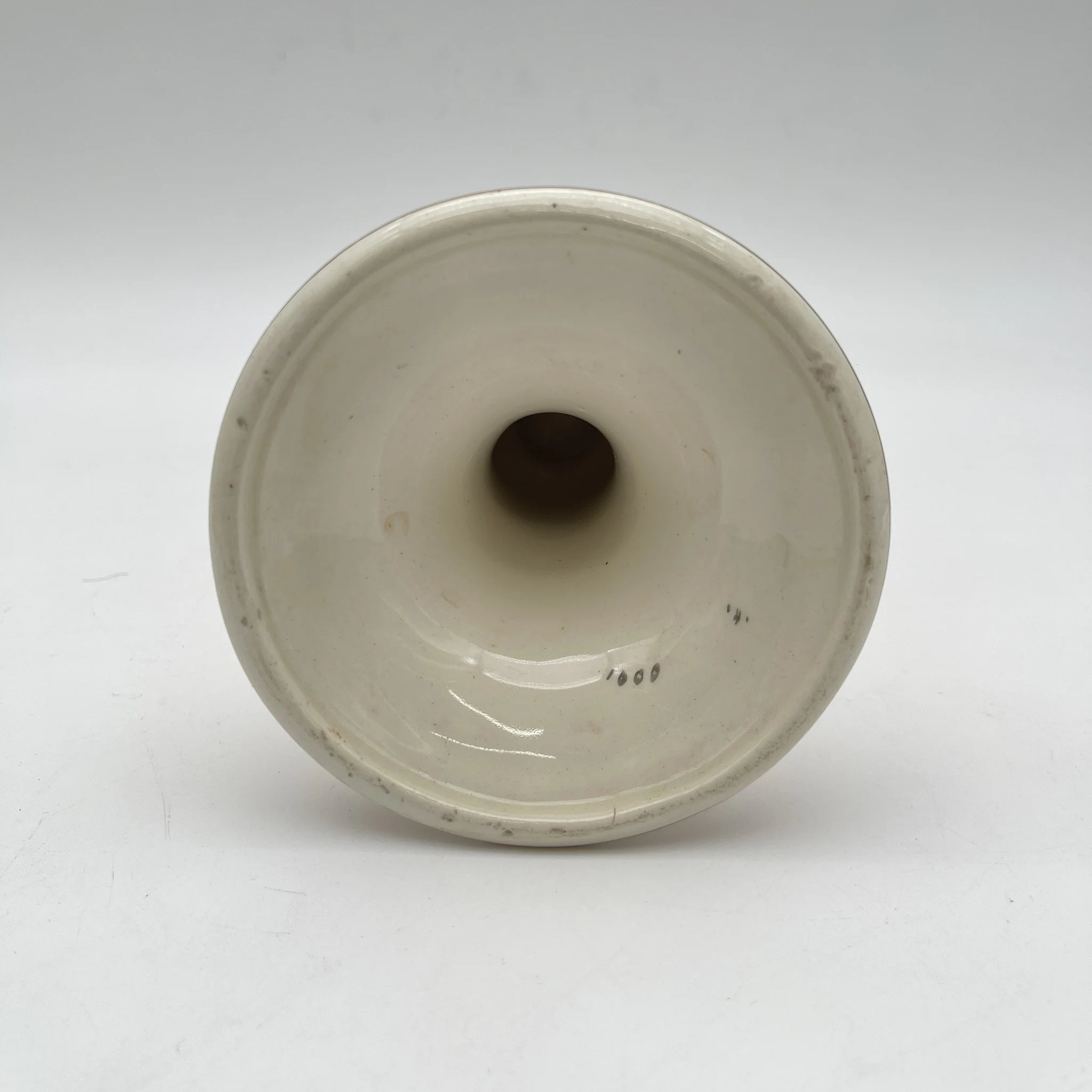 【アンティーク】 キャンドルスタンド (燭台) / Crown Devon (クラウンデボン) / 1910-1920年代 (推定) / 陶器 / イギリス / 銅板転写, 手彩色 金彩