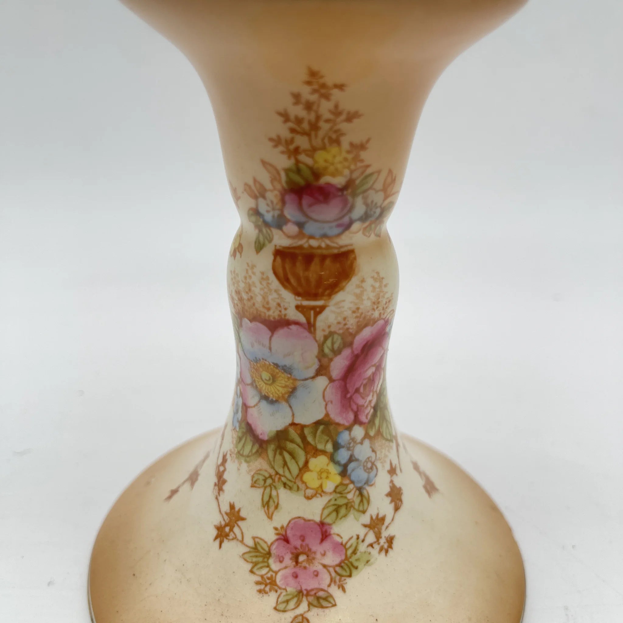 [Antique] Sugar caster / Crown Devon / Spring / 1910s / Pottery / England / Copper plate transfer, hand-colored gold