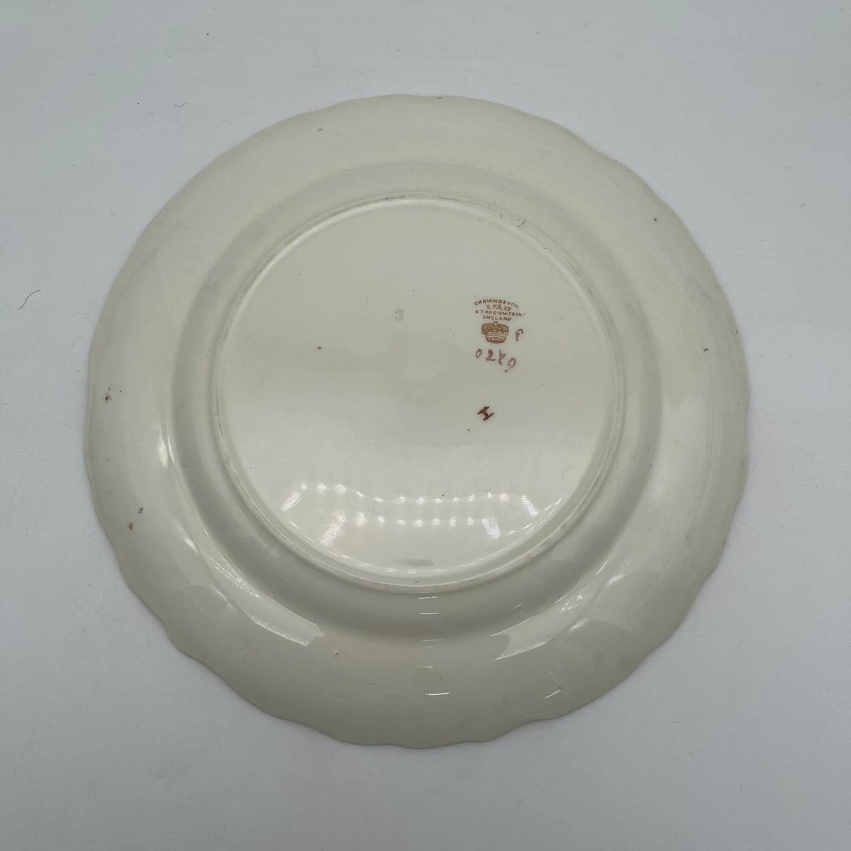 Crown Devon / Dinner plate (main plate) / 1910s / Pottery / England / Hand painted, floral pattern, British antique, retro, gold mining / [Antique]