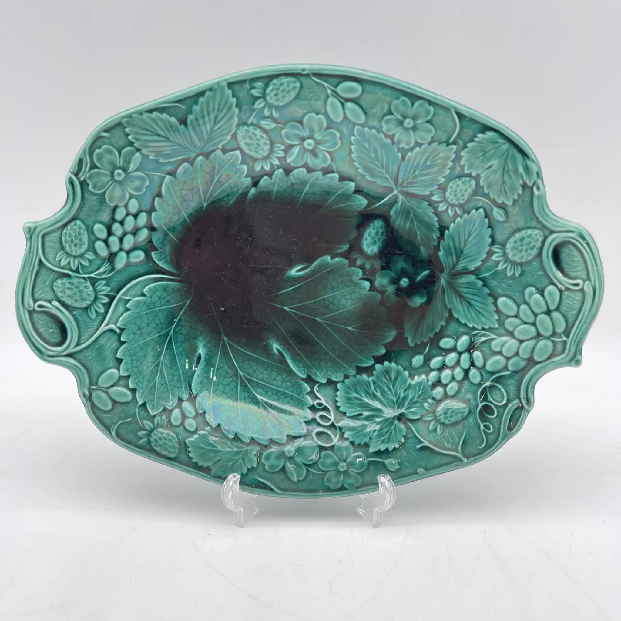 Wedgwood（ウェッジウッド） / サービングボウル / 1950-60s / 陶器 / イギリス / オーバル型,葡萄モチーフ,グリーン釉 / [ビンテージ]