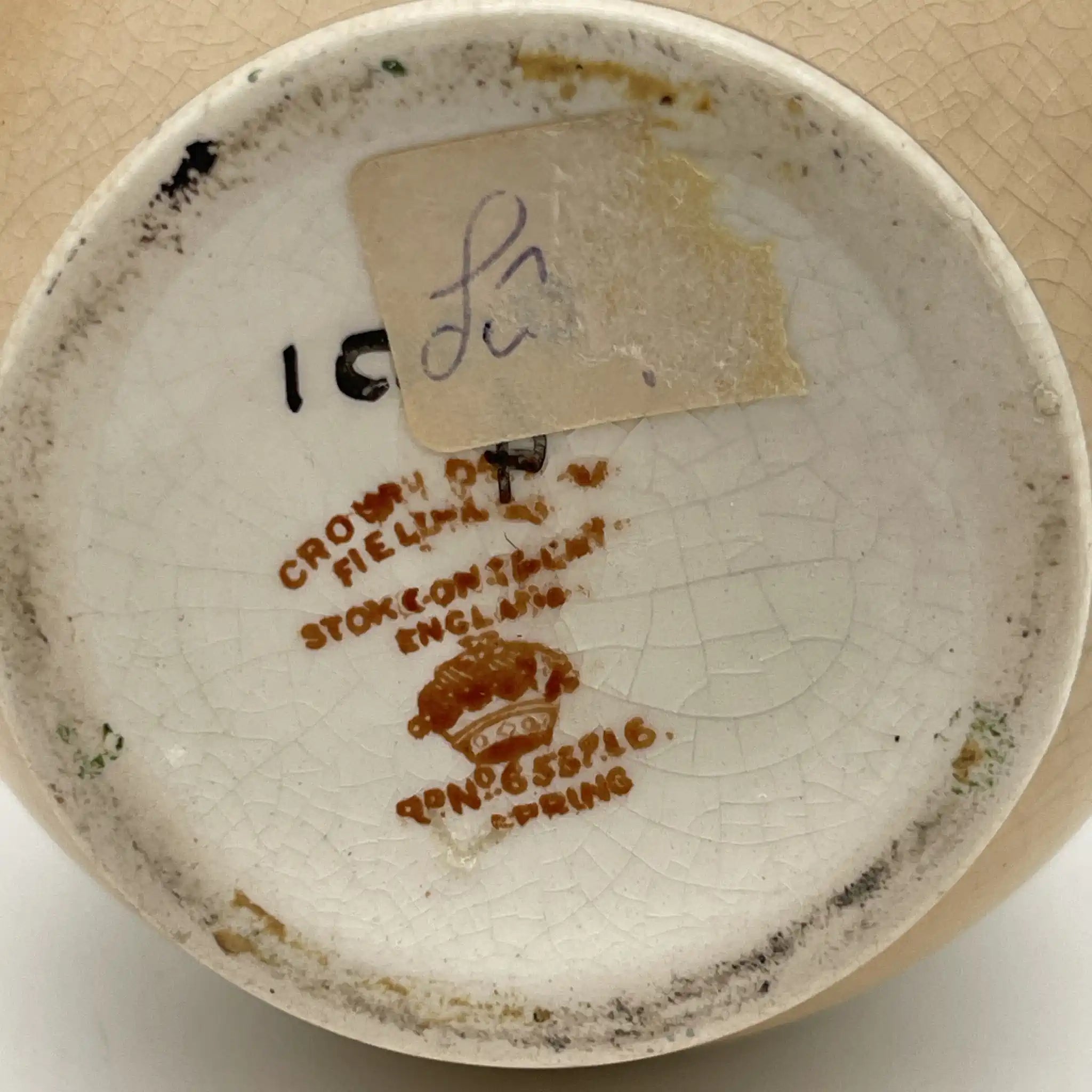 【アンティーク】 フラワーベース (花瓶) / Crown Devon (クラウンデボン) / Spring / 1910-1920年代 / 陶器 / イギリス / 銅板転写, 手彩色 金彩