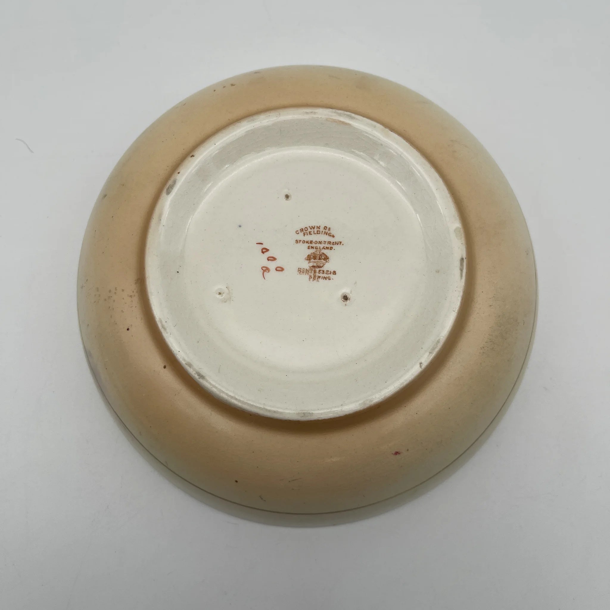 【アンティーク】 ソープディッシュ / Crown Devon (クラウンデボン) / Spring / 1910-1920年代 / 陶器 / イギリス / 銅板転写, 手彩色 金彩