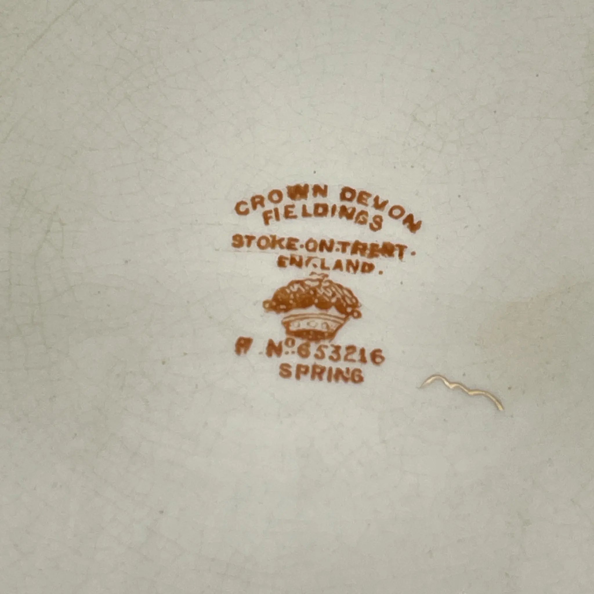 【アンティーク】 チーズスタンド (ケーキスタンド) / Crown Devon (クラウンデボン) / Spring / 1910-1920年代 / 陶器 / イギリス / 銅板転写, 手彩色 金彩