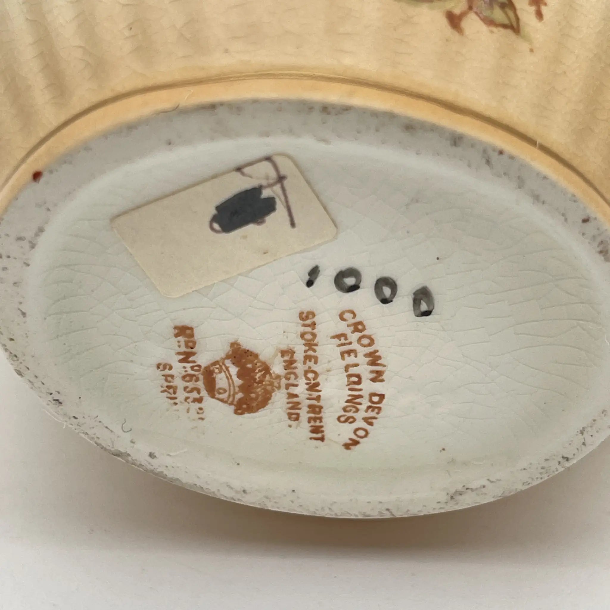 【アンティーク】 クリーマー (ミルクピッチャー) / Crown Devon (クラウンデボン) / Spring / 1910-1920年代 / 陶器 / イギリス / 銅板転写, 手彩色 金彩