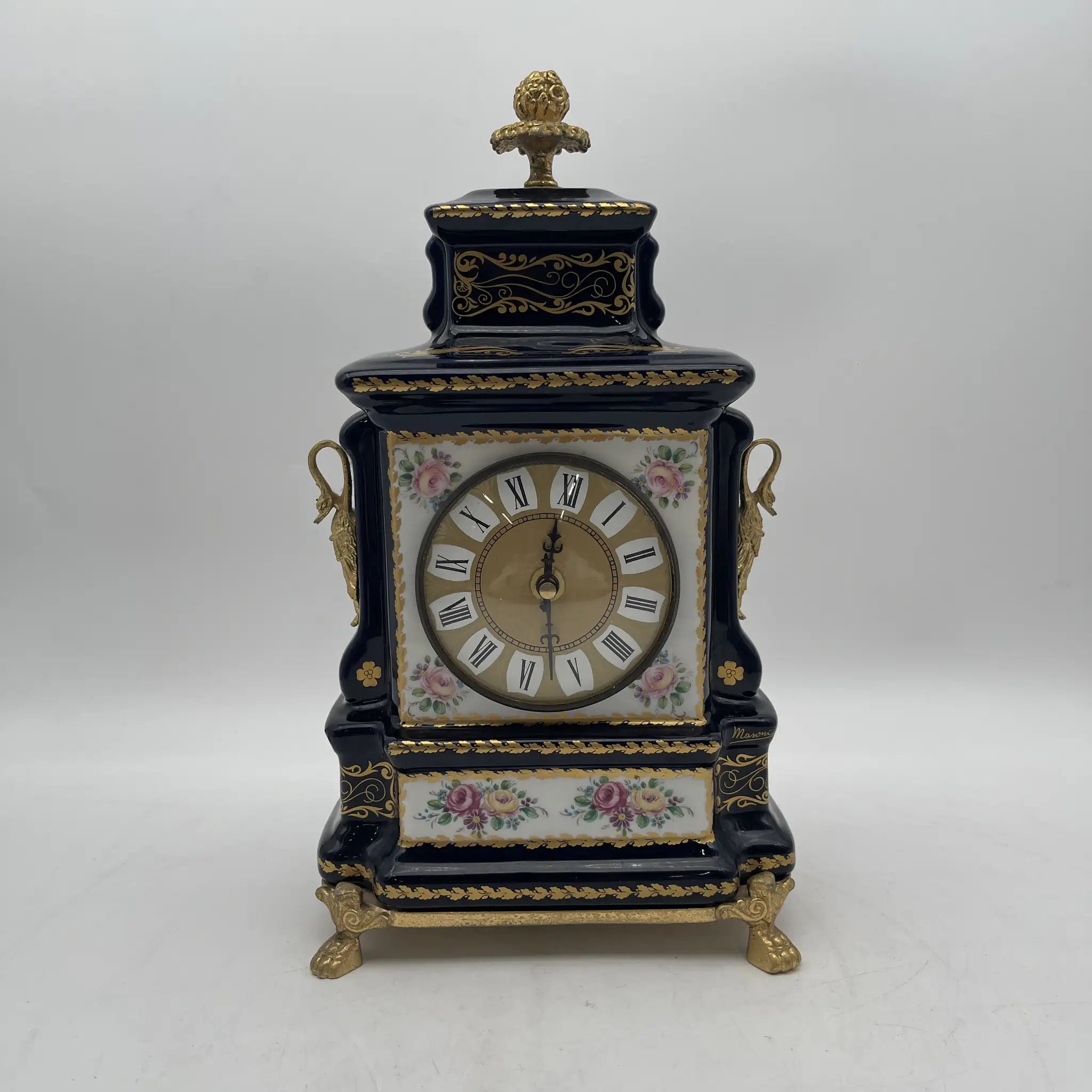 Mason's（メイソンズ） / 置時計 / 磁器 / イタリア / 動作不良,イタリア製陶器,コバルトブルー,西ドイツ製ムーブメント / [ビンテージ]