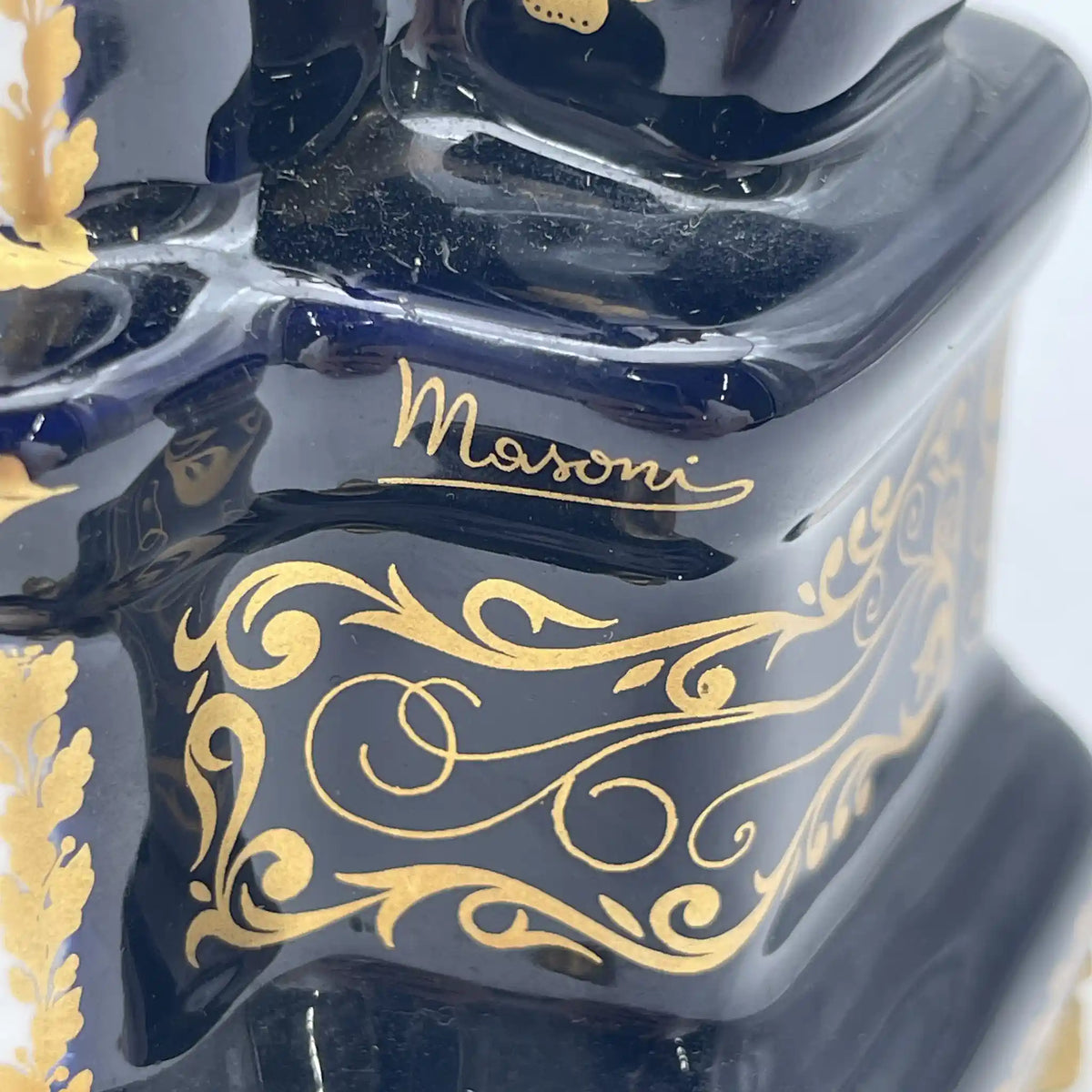Mason's /座钟/瓷器/意大利/故障，意大利制陶器，钴蓝色，西德制机芯，陶瓷时钟，室内，显示杂货/ [复古]