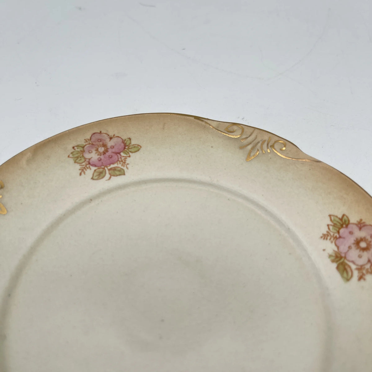 Crown Devon (クラウンデボン) / ジャムポット＆ソーサー(キャニスター) / Etna / 1890-1910年代 / 陶器 / イギリス / ハンドペイント,花柄,英国アンティーク,レトロ,ディスプレイ,キッチン雑貨 / [アンティーク]