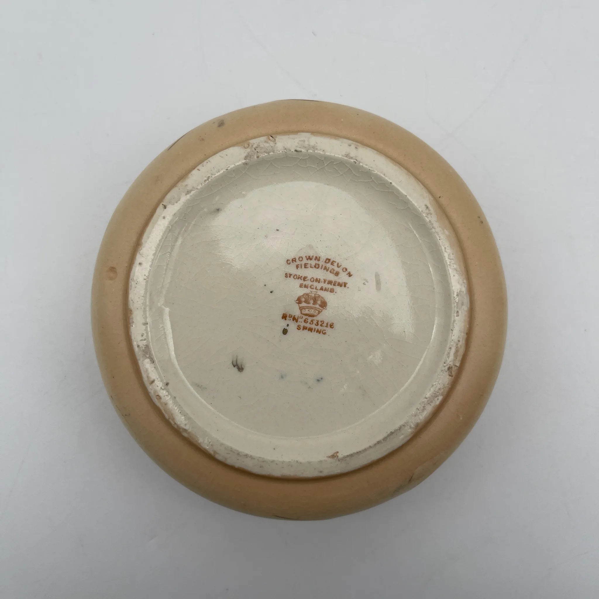 【アンティーク】 ポプリポット (小物入れ) / Crown Devon (クラウンデボン) / Spring / 1910-1920年代 / 陶器 / イギリス / 銅板転写, 手彩色 金彩