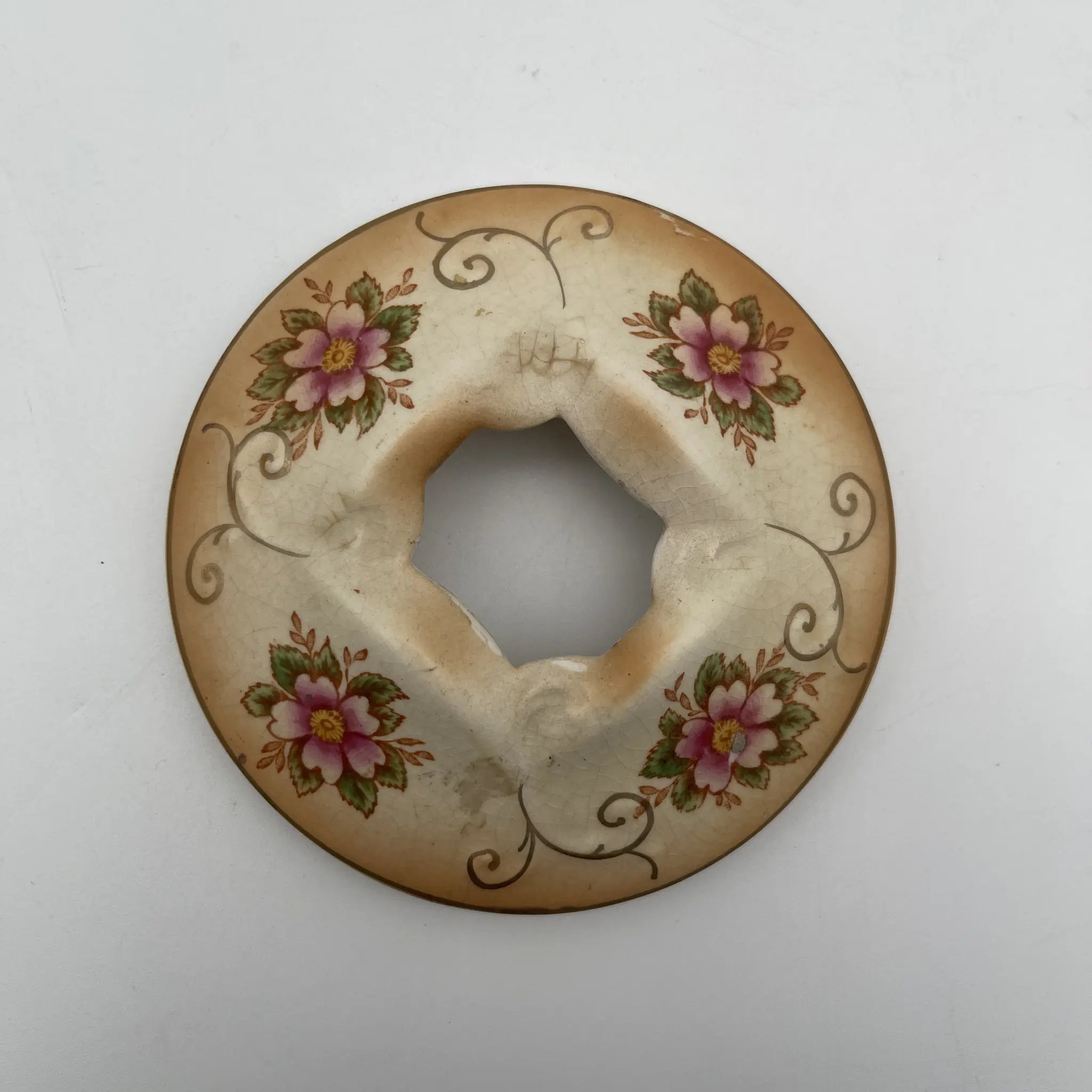 【古董】poplipot / Crown Ducal / Louis / 1910-1920年代（推测）/陶器/英国/铜板转印， 手工金彩铜板转印，手工金彩