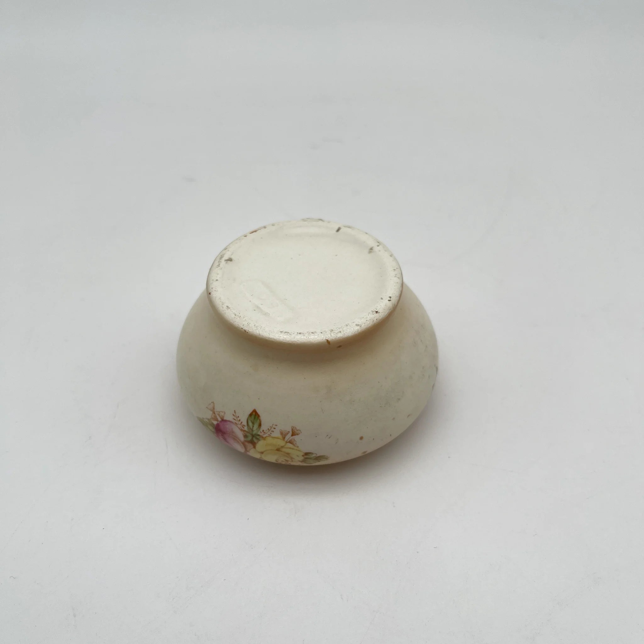 【古董】小罐/ Crown Devon / 1910-1920年代（推测）/陶器/英国/铜板转印，手工金彩