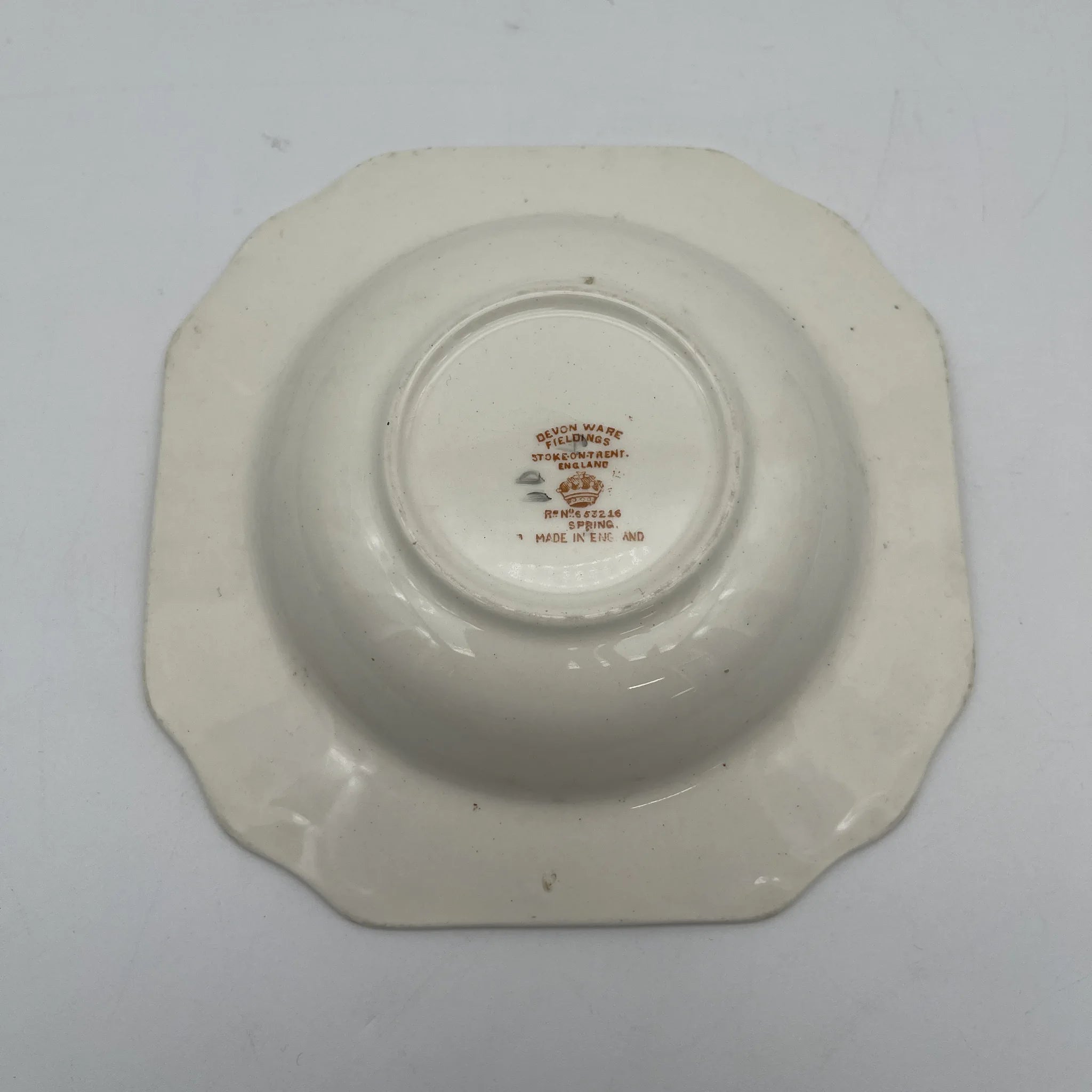【复古】汤盘（深盘）/ Crown Devon / 1930年代（推测）/陶器/英国/铜板转印，手工彩色金彩