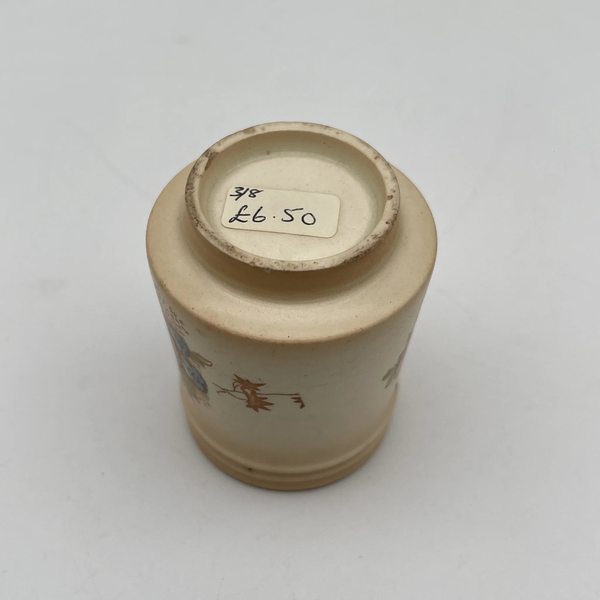 【アンティーク】 調味料入れ3P＋スタンド付 / Crown Devon (クラウンデボン) / Spring / 1910-1920年代 / 陶器 / イギリス / ソルトシェーカー, ペッパーポット, マスタードポット