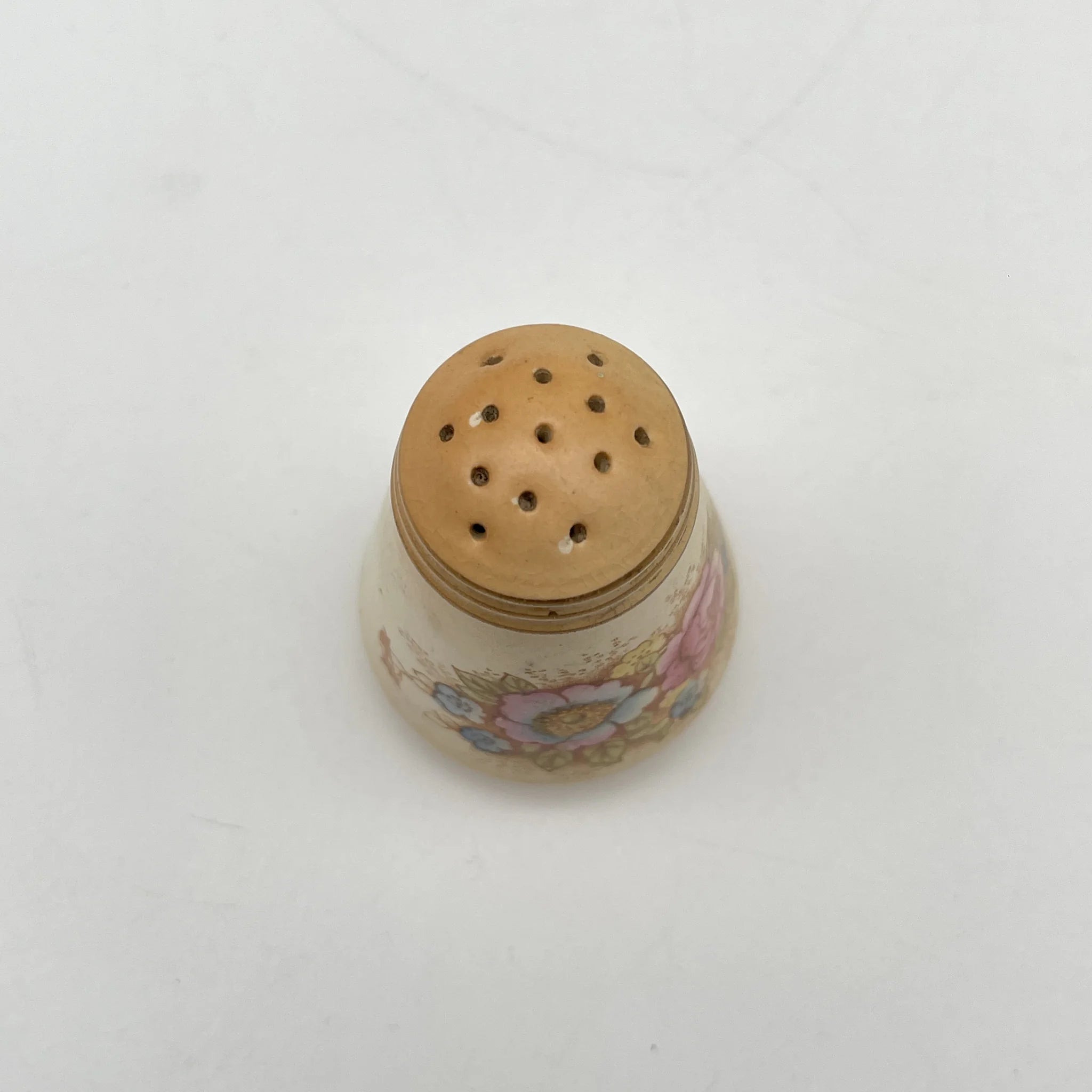 【アンティーク】 調味料入れ3P＋スタンド付 / Crown Devon (クラウンデボン) / Spring / 1910-1920年代 / 陶器 / イギリス / ソルトシェーカー, ペッパーポット, マスタードポット