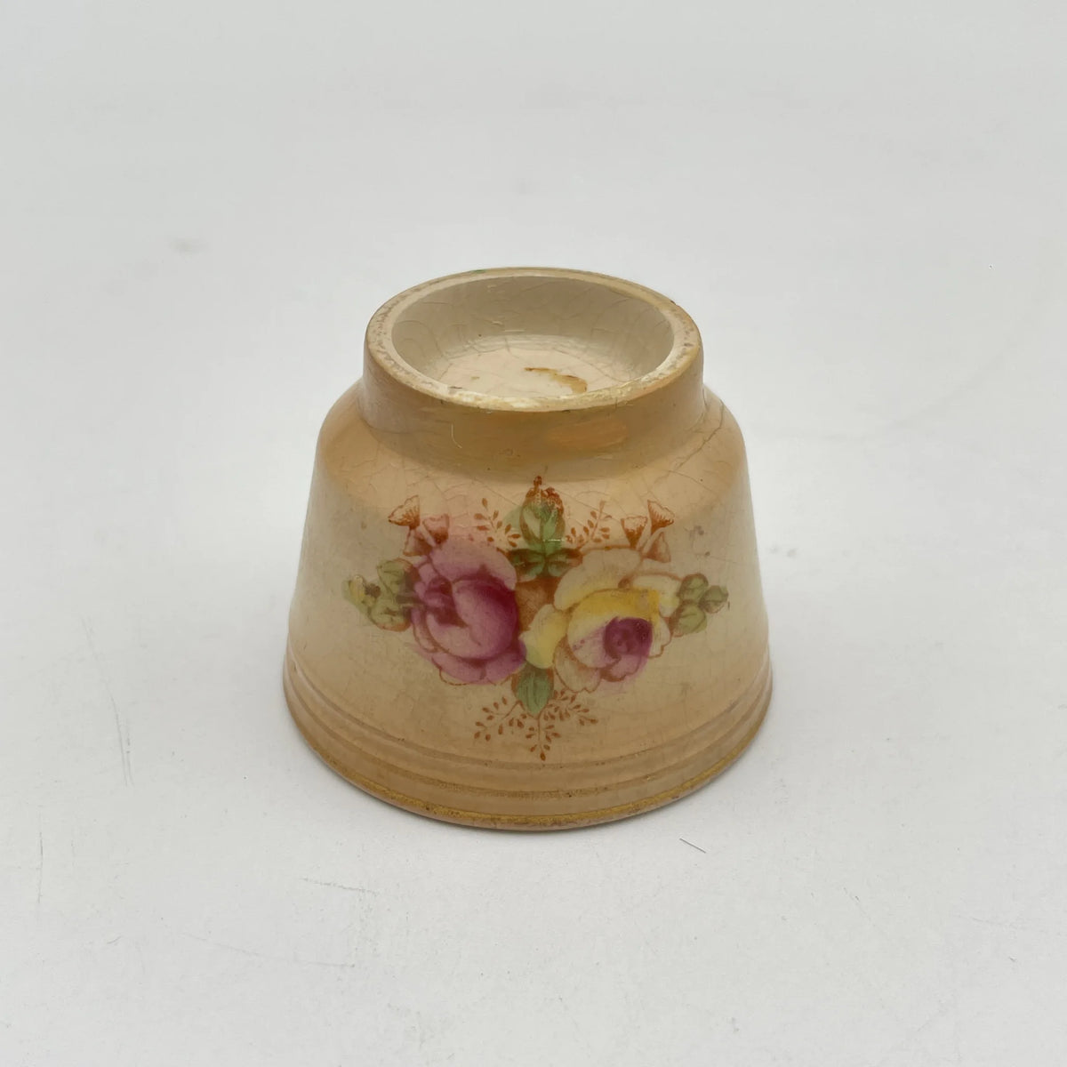 Crown Devon / Egg stand 2P / 1910-1920s / Pottery / England / Hand painted, floral pattern, British antique, retro, display, kitchen goods / [Antique]