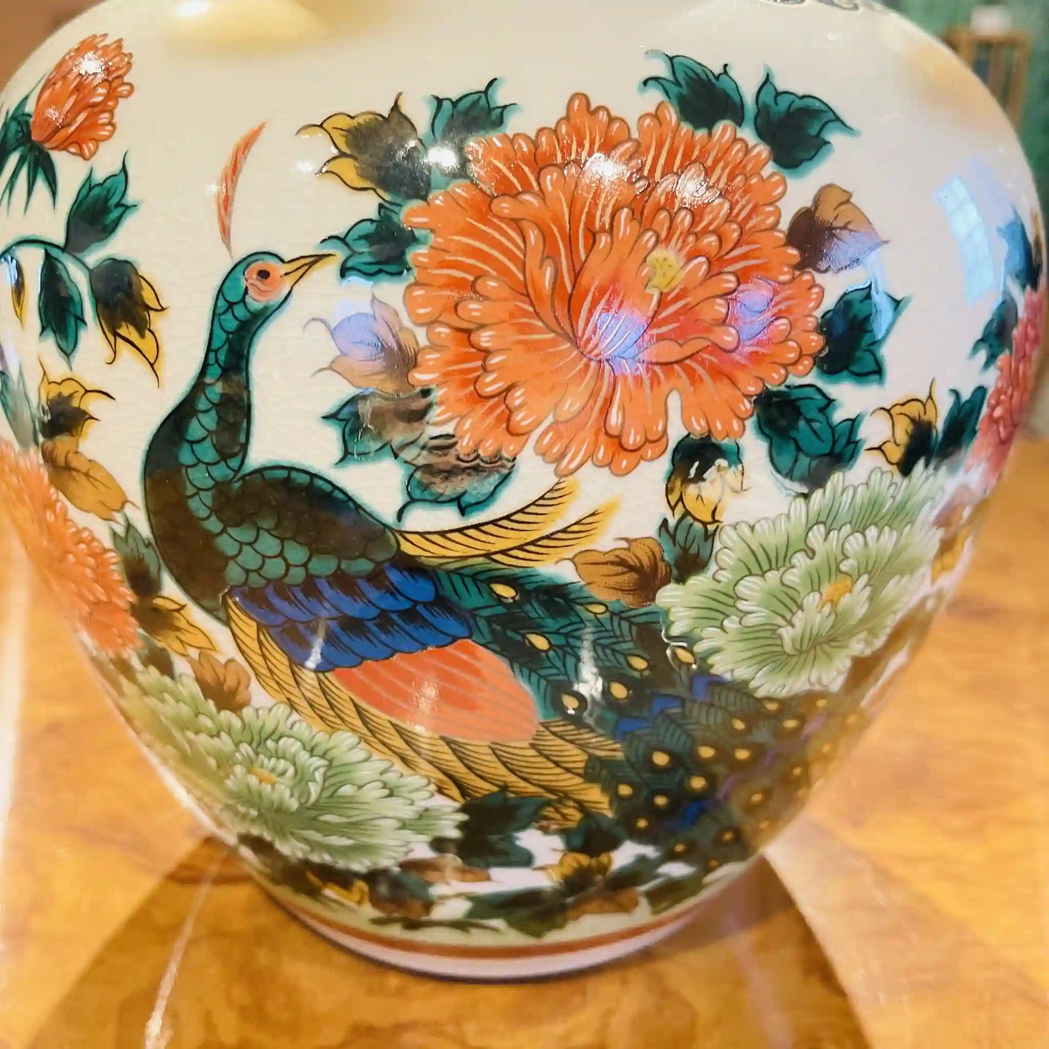 【骨董品】 花鳥花瓶 / 永楽 / 九谷焼