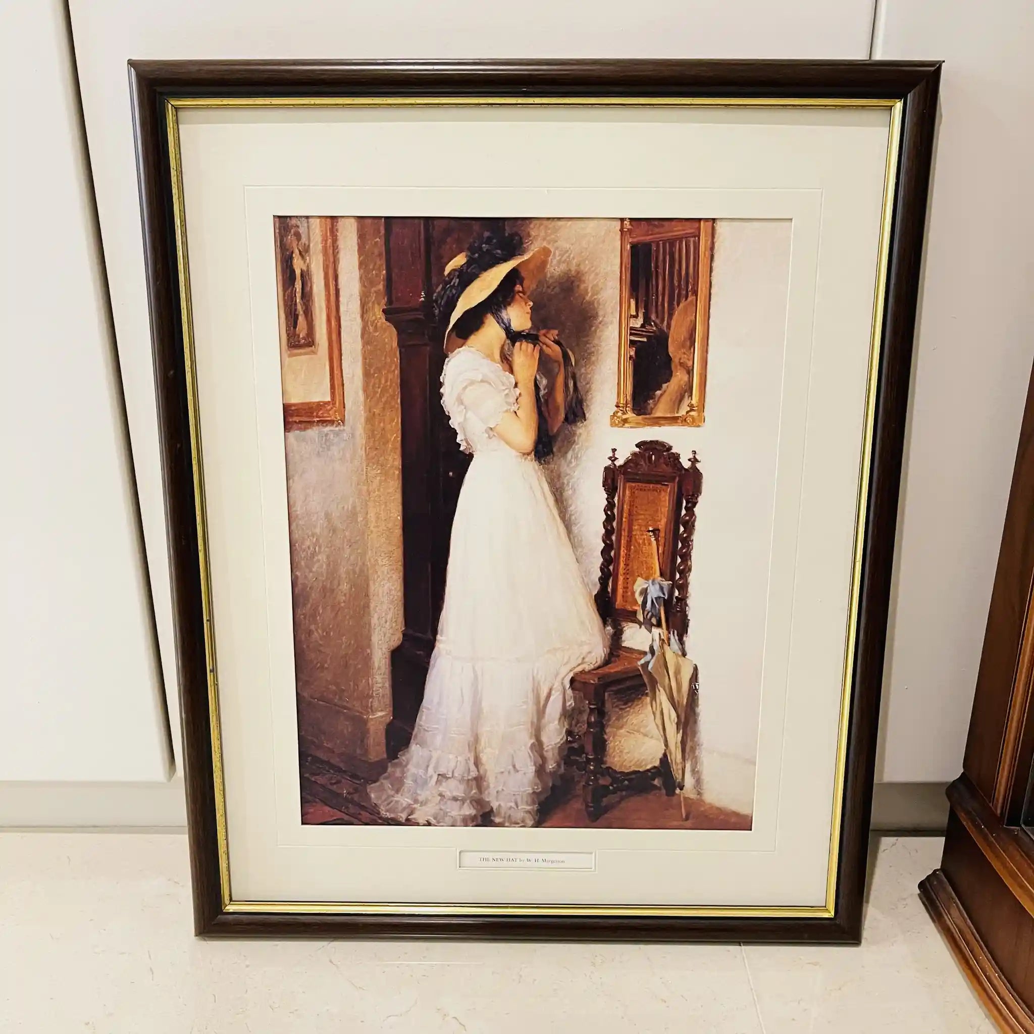 【アート/装飾品】 絵画 / W.H.Margetson / 『THE NEW HAT』 / イギリス直輸入