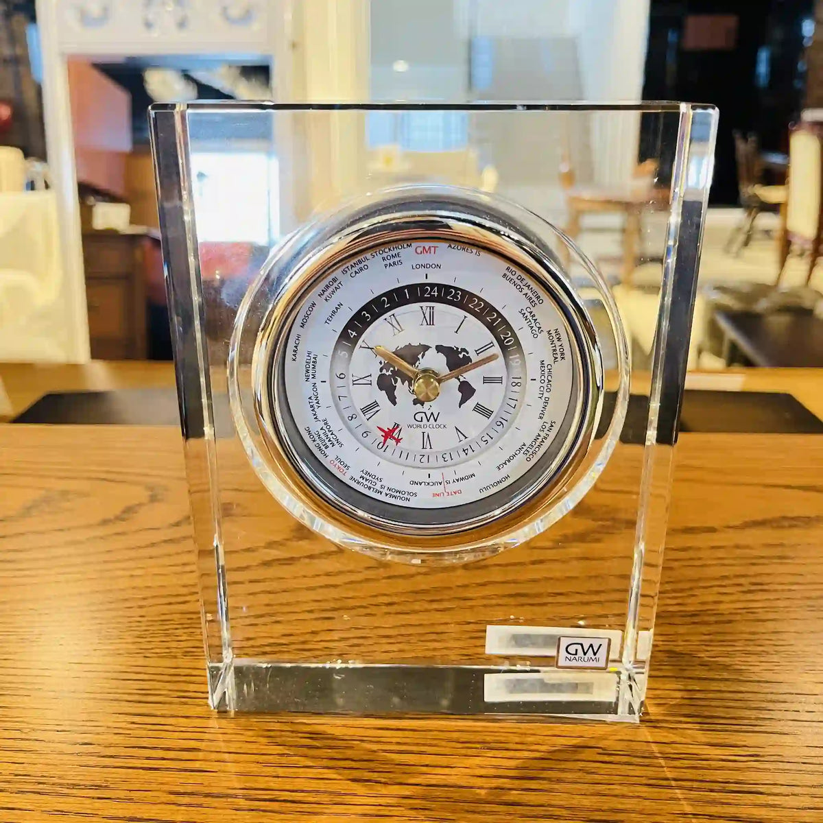 NARUMI GLASS WORKS サーモクロック Reused] World Clock / NARUMI GLASS WORKS / Box included, unused