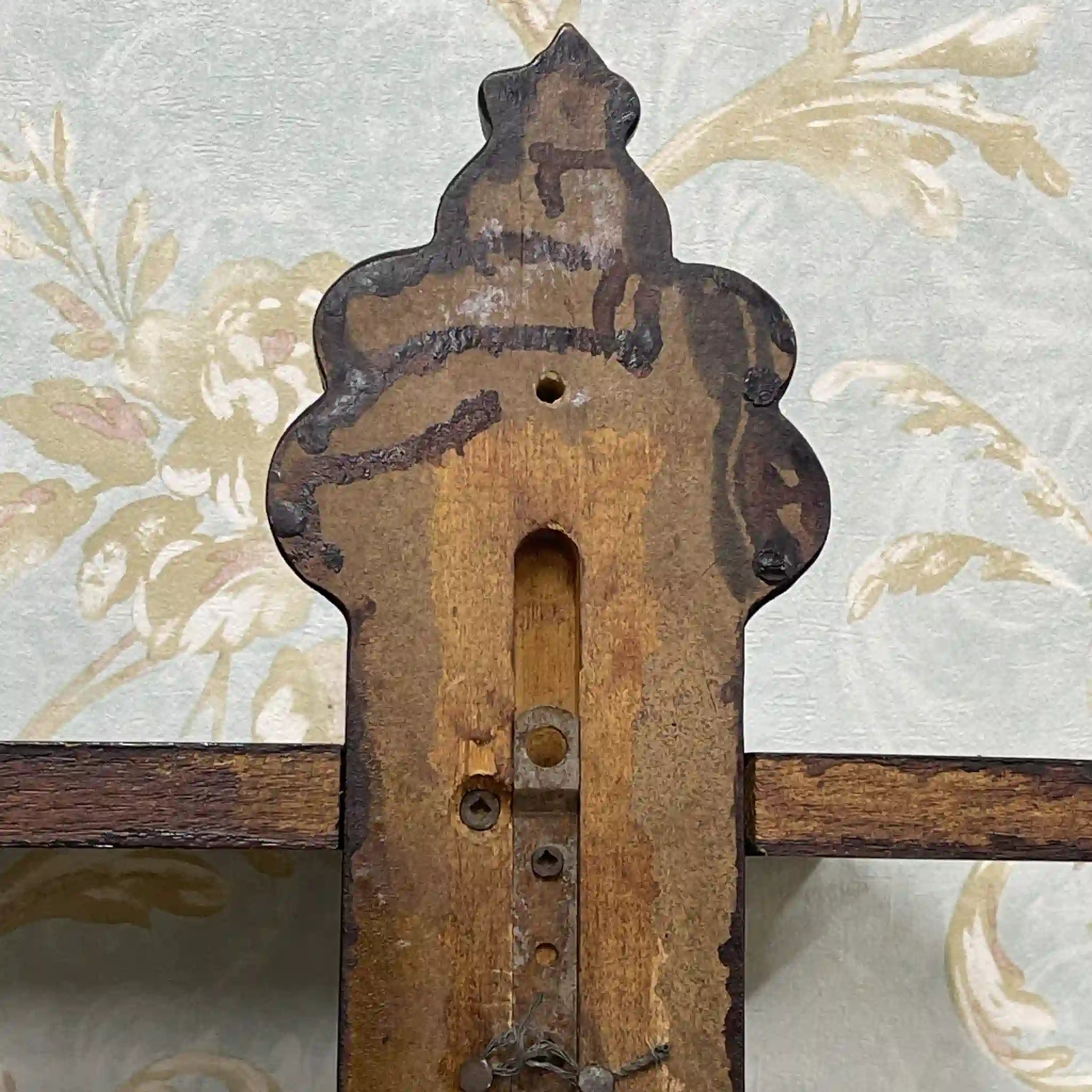 [Vintage] Wall shelf / Carolian style / Estimated mid-19th century / Oak / England / Barley Sugar Twist, Plate Groove