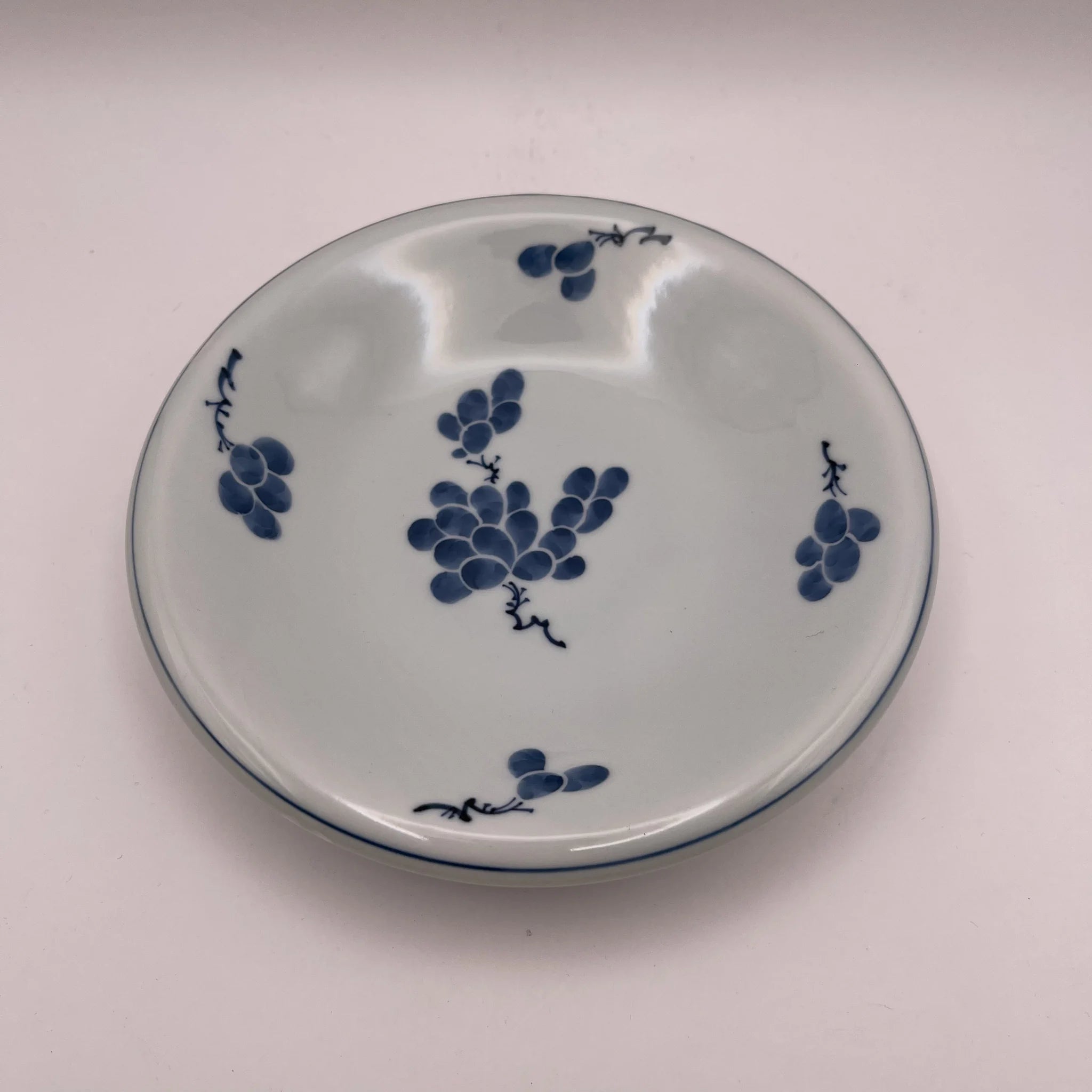 【リユース】 銘々皿 5P / 源右衛門窯 / 有田焼 染付葡萄 / 日本 / 箱付き