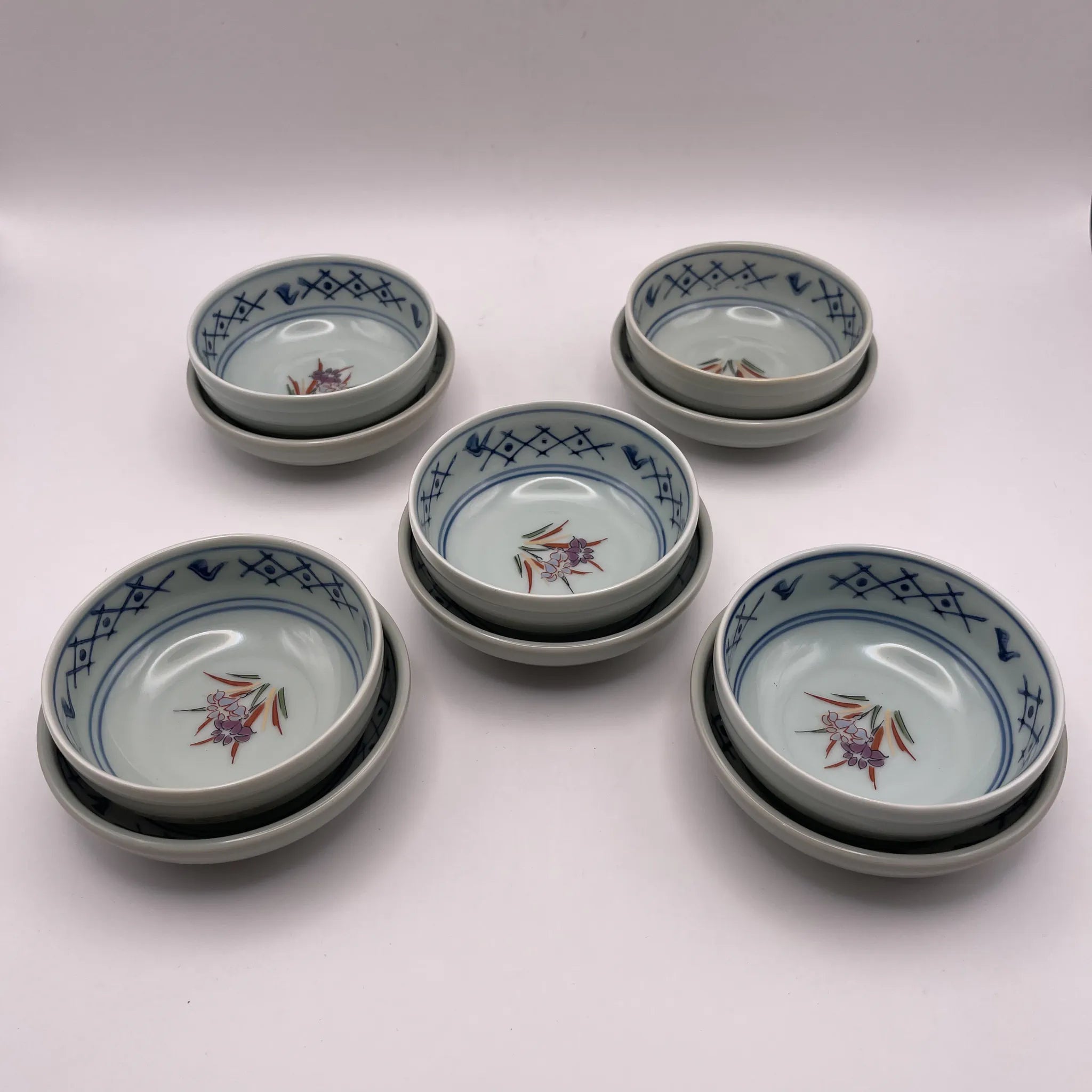 【リユース】 小鉢 10P 五客 / 西峰作 / 有田焼 / 日本 / 箱付き