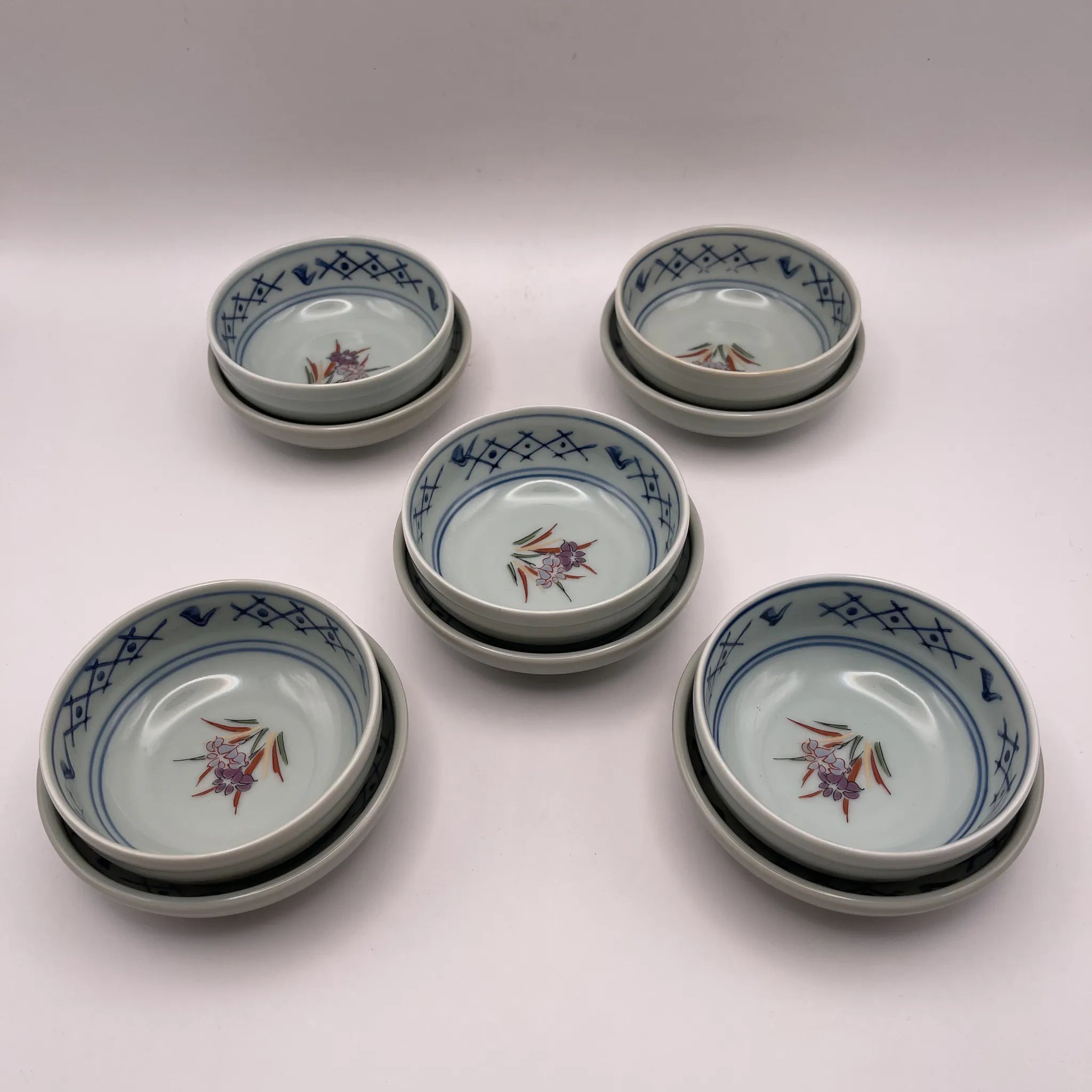 【リユース】 小鉢 10P 五客 / 西峰作 / 有田焼 / 日本 / 箱付き