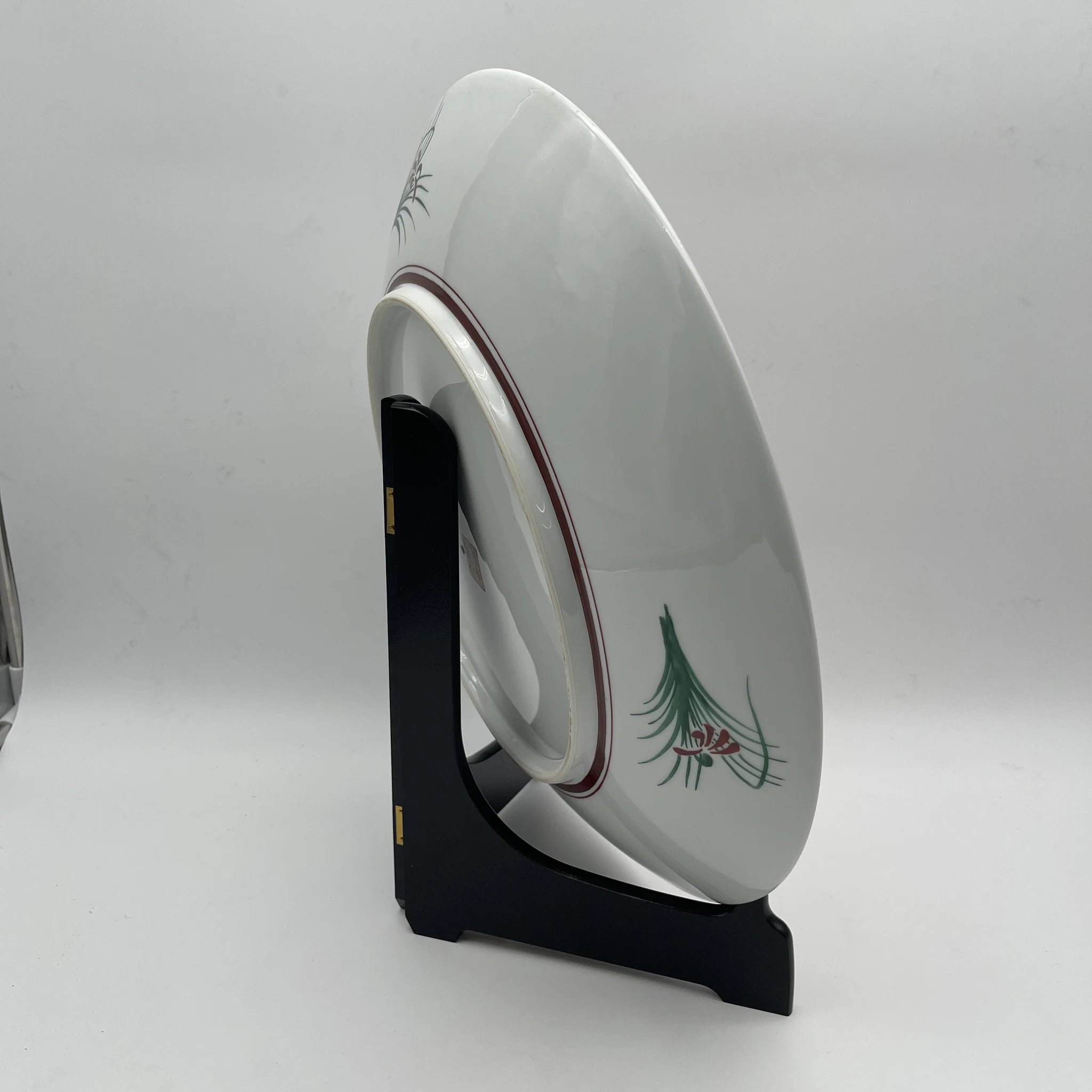 【リユース】 飾皿 皿立て付 / 寛山作 / 九谷焼 / 日本 / 箱付き