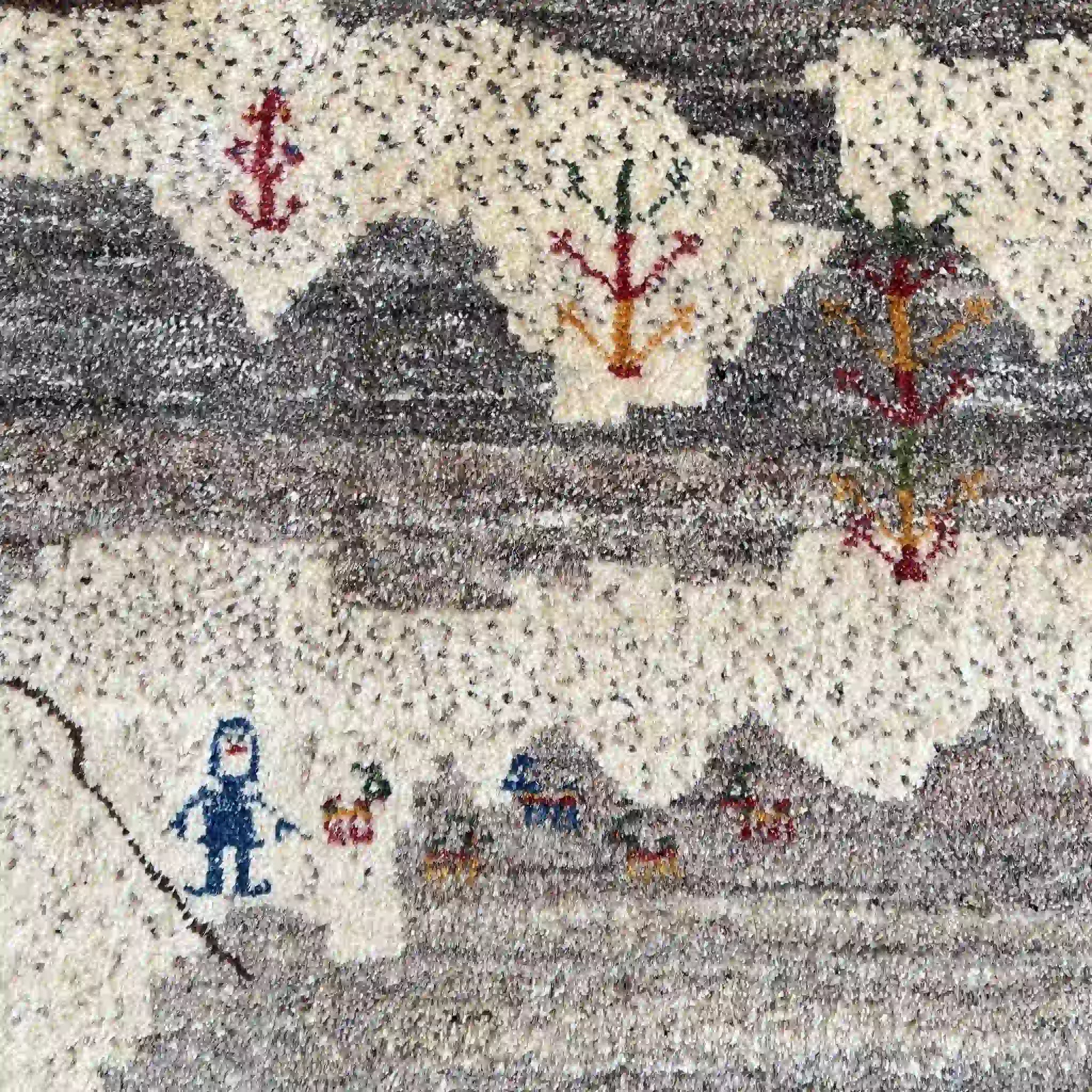 【絨毯/ラグ/ペルシャ絨毯】 ギャッベ  153×105 シラーズ産 ウール　手織り　草木染め　