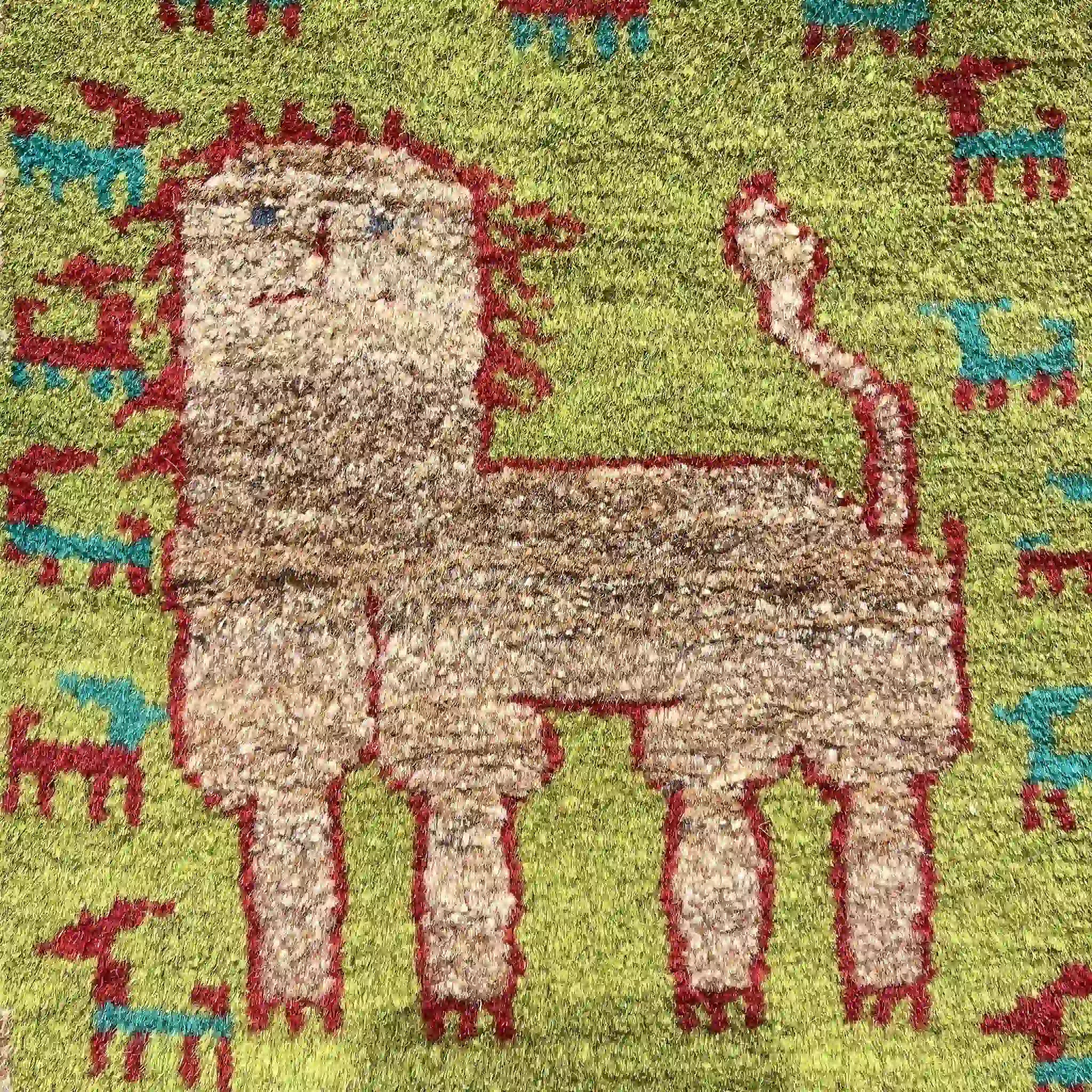 【絨毯/ラグ/ペルシャ絨毯】 ギャッベ 50cm×46cm / ウール / イラン