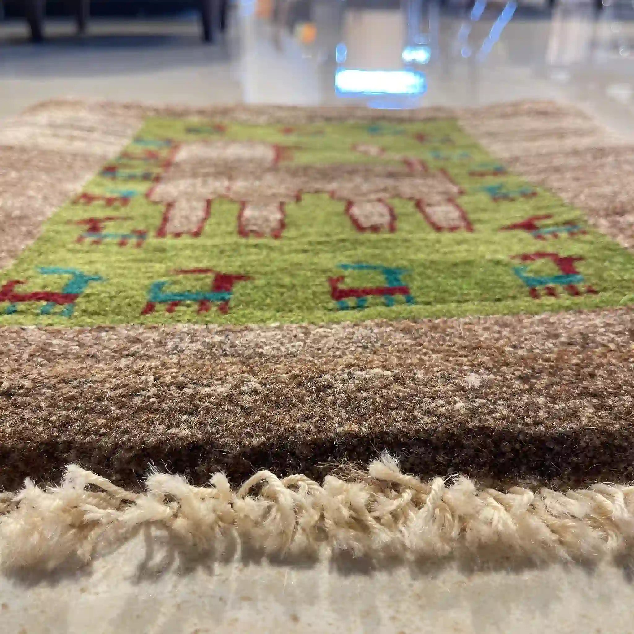 【絨毯/ラグ/ペルシャ絨毯】 ギャッベ 50cm×46cm / ウール / イラン